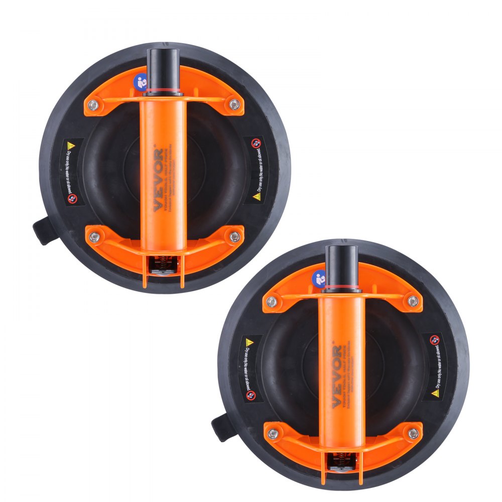 VEVOR Glass Suction Cup, 8" 2 Pack 615 lbs Load Capacity, Vacuum Suction Cup with ABS Handle and Carry Box, Heavy Duty Industrial Suction Cup Lifter Tool for Glass, Granite, Tile, Metal, Wood Lifting