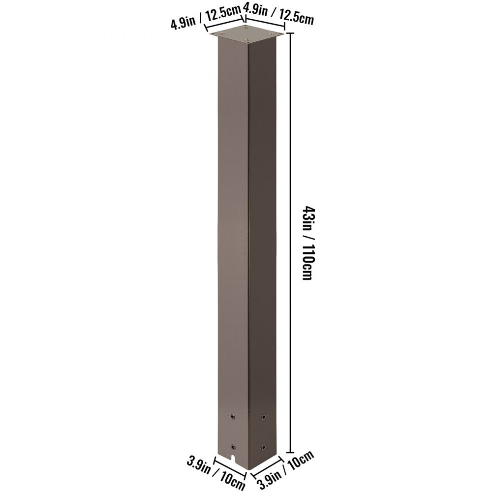 Vevor Mailbox Post Stand Mail Box Post 43" Bronze Powder-coated Steel Outdoor