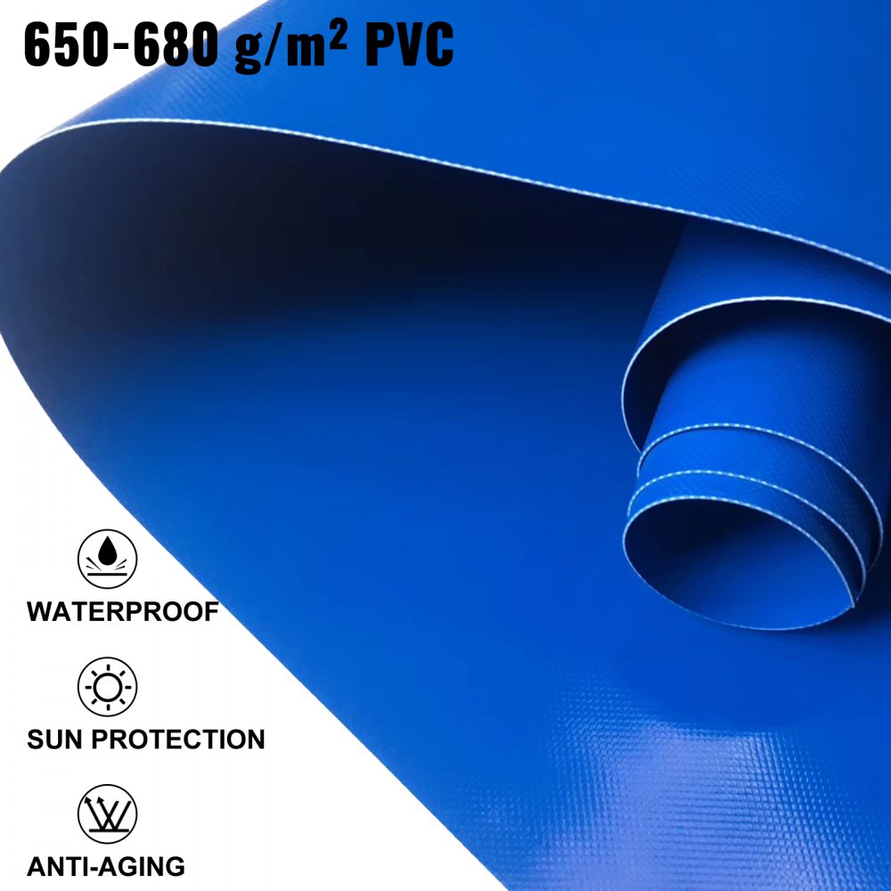 VEVOR Pool Safety Cover, 10.5x20 ft In-ground Pool Cover, Blue In-ground Pool Cover, PVC Pool Covers Rectangular Solid Safety Pool Cover with Aluminum Battens for Swimming Pool Winter Protection Cover