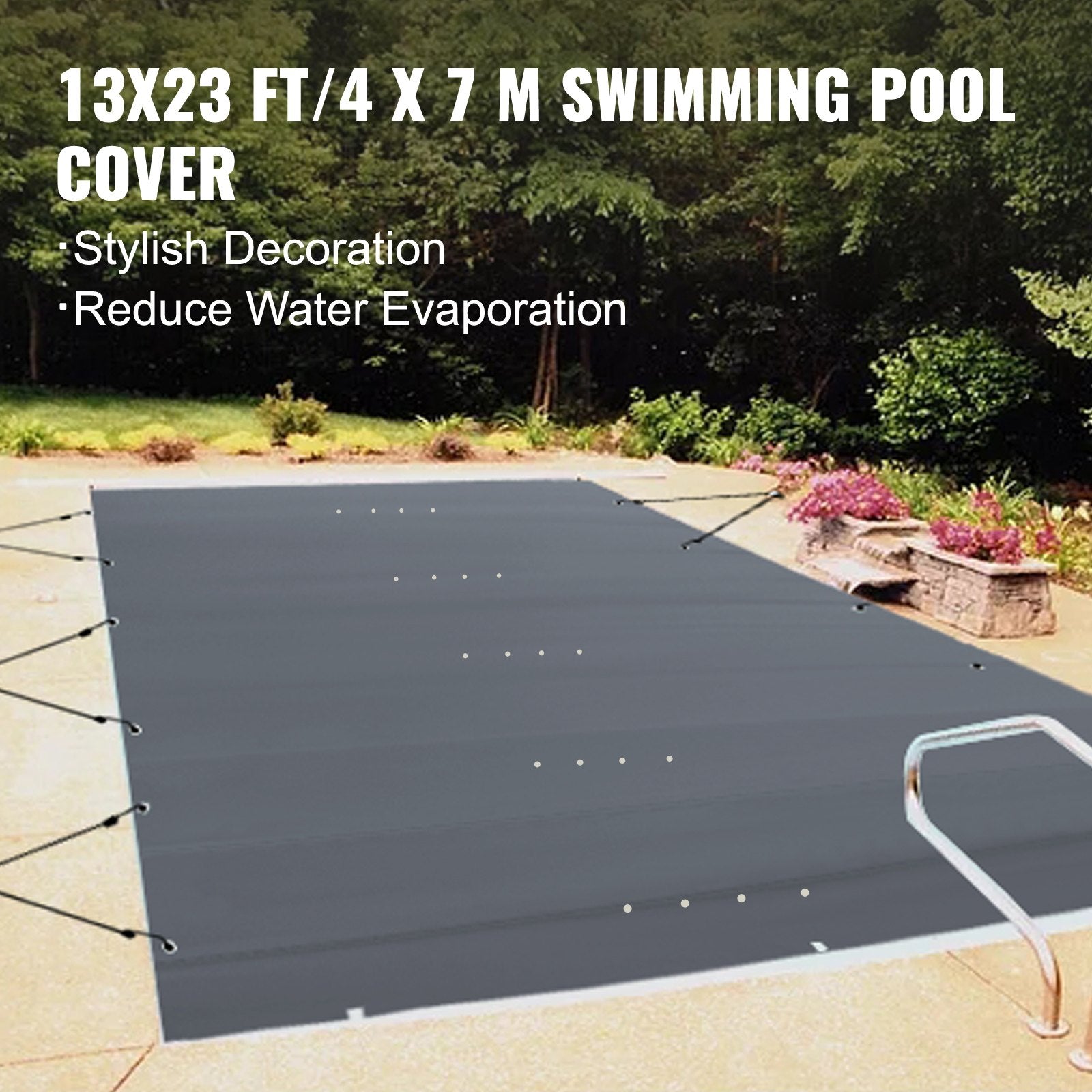 VEVOR Pool Safety Cover, In-ground Pool Cover 13x23 ft, PVC Safety Pool Cover
