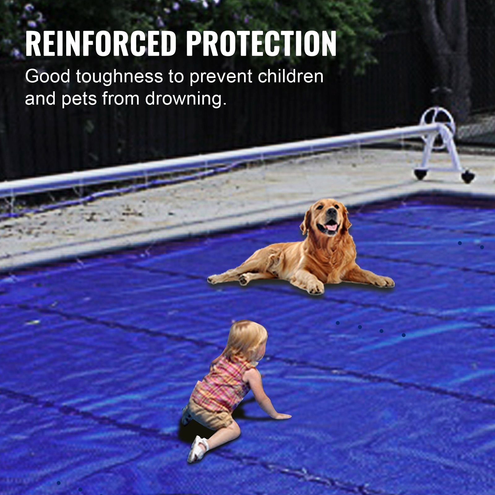 VEVOR Pool Safety Cover, In-ground Pool Cover 13x26 ft, PVC Safety Pool Cover