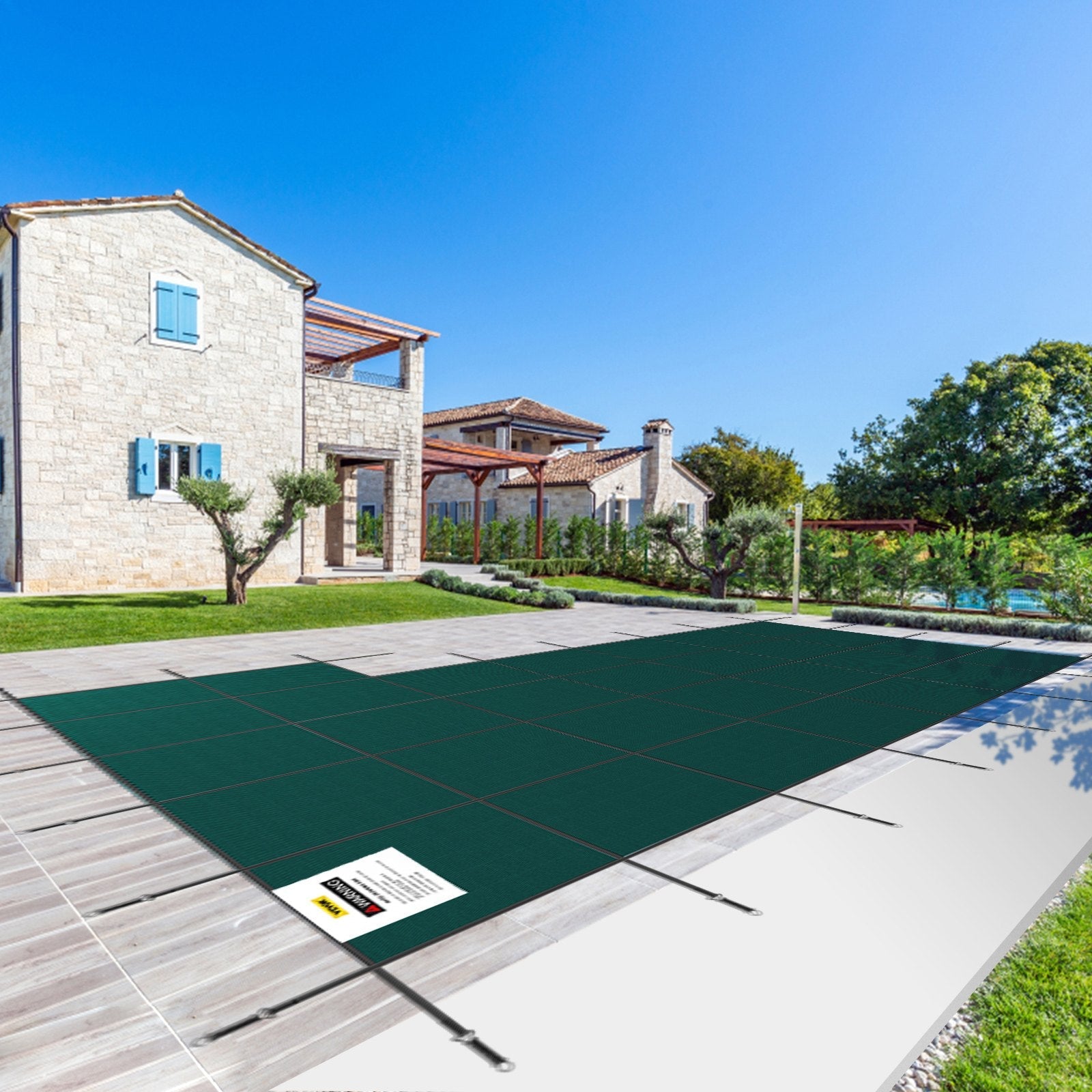 VEVOR Inground Pool Safety Cover Winter Pool Cover 20 x 38 ft with Right Step