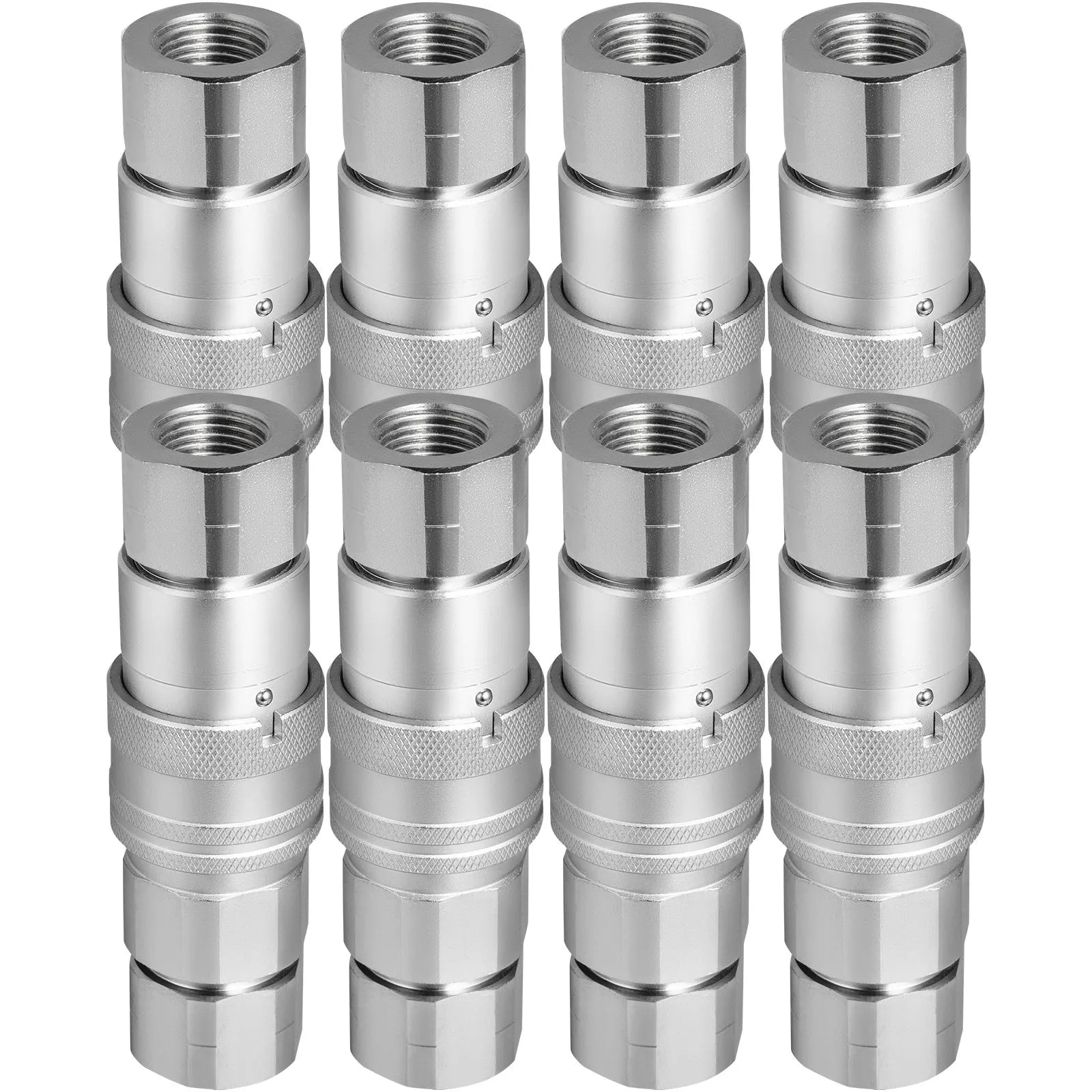 VEVOR Skid Steer Hydraulic Quick Connect 1/2" Body Hydraulic Coupler 1/2" NPT Hydraulic Coupling Quick Connect 8 Pairs Hydraulic Quick Coupler 27.6 MPa (ISO 16028) (8 Pairs)