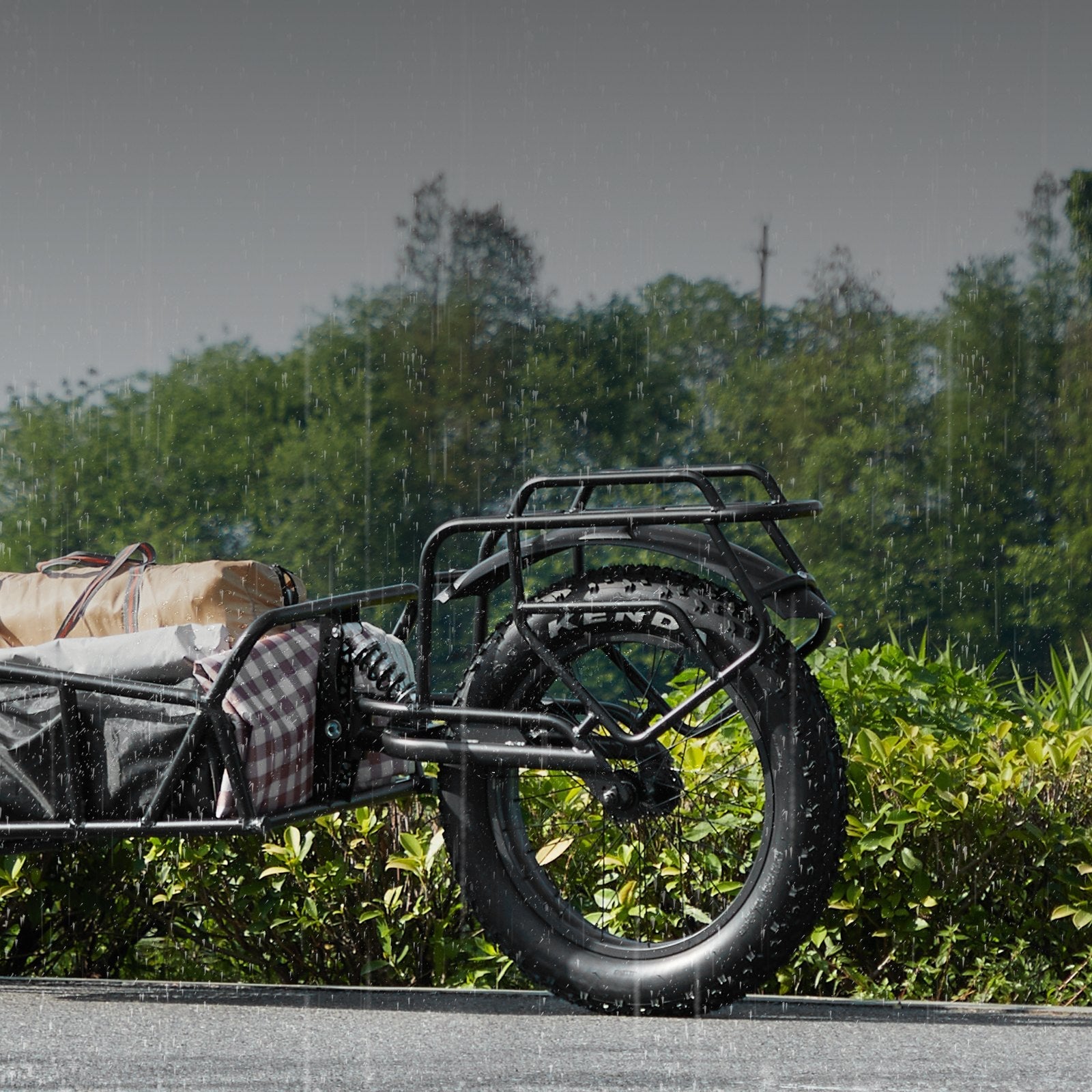 VEVOR Bike Cargo Trailer, 70 lbs Load Capacity, Heavy-Duty Bicycle Wagon Cart, Compact Storage & Quick Release Structure with Universal Hitch, 20" Wheels, Fits Most Bike Wheels, Carbon Steel Frame