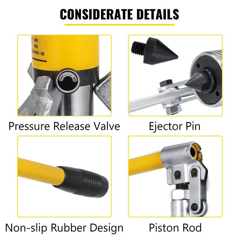 VEVOR 15 Ton Hydraulic Gear Puller Adjustable 3 Jaws Wheel Bearing Pulling Separator 3 in 1 Pump Oil Tube Drawing Machine Wheel Bearing Hub Removal Tool w/Case