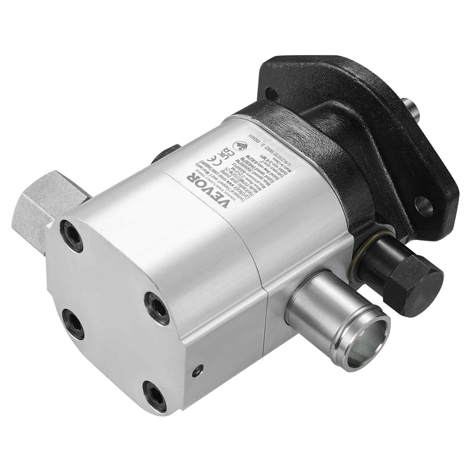 VEVOR Hydraulic Log Splitter Pump, 22GPM, 2 Stage 4000PSI Wood Log Splitter Pump, 1'' Inlet 3/4'' NPT Outlet 3600 RPM Aluminum Hydraulic Gear Pump, for Small Engine Mounting Log Splitters Snowplow