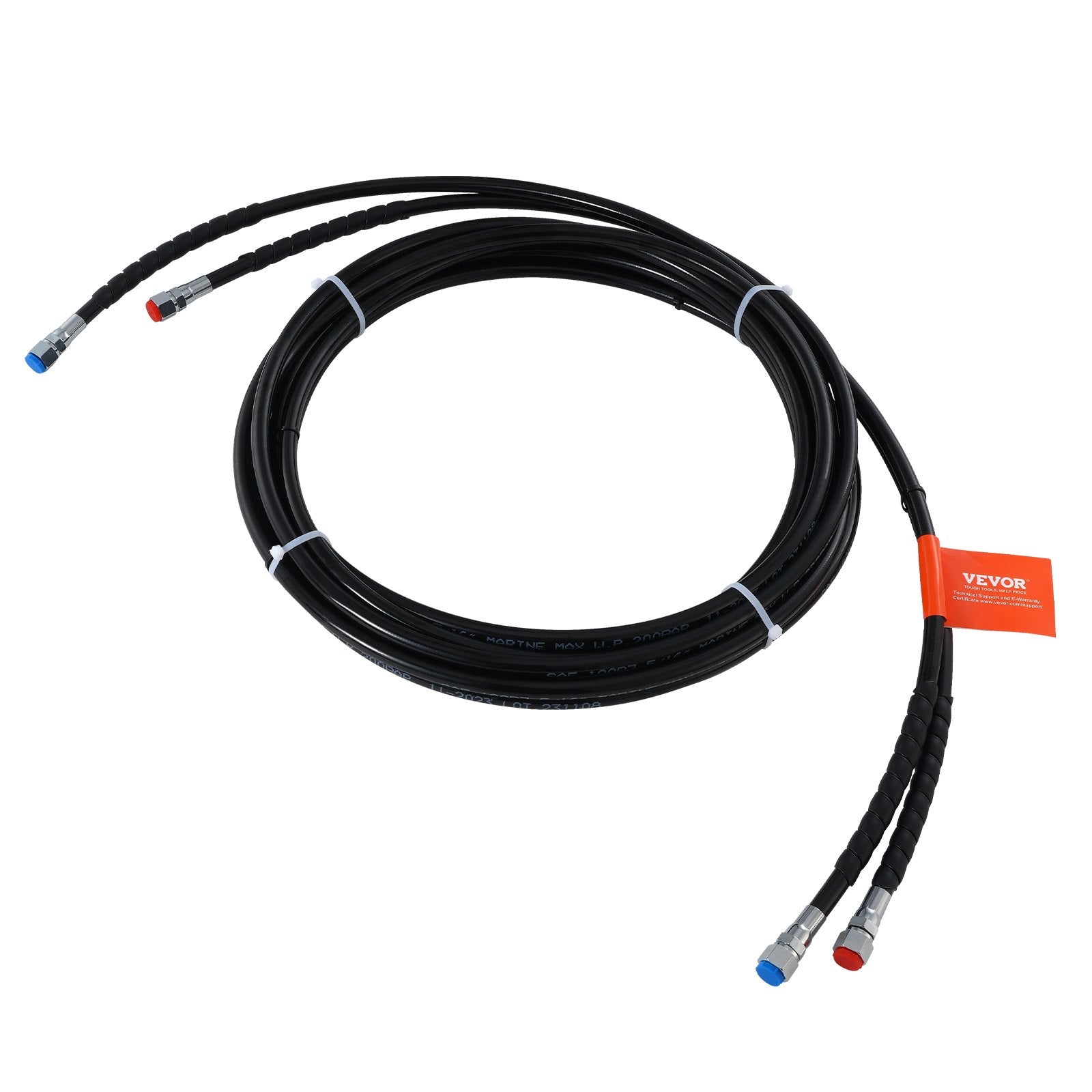 VEVOR Outboard Hose Kit, 20 ft Hydraulic Steering Hose, 2-Piece Leak-Proof TPEE Hydraulic Boat Hoses, Compatible with Marine Hydraulic Outboard Steering Boat System up to 300 HP