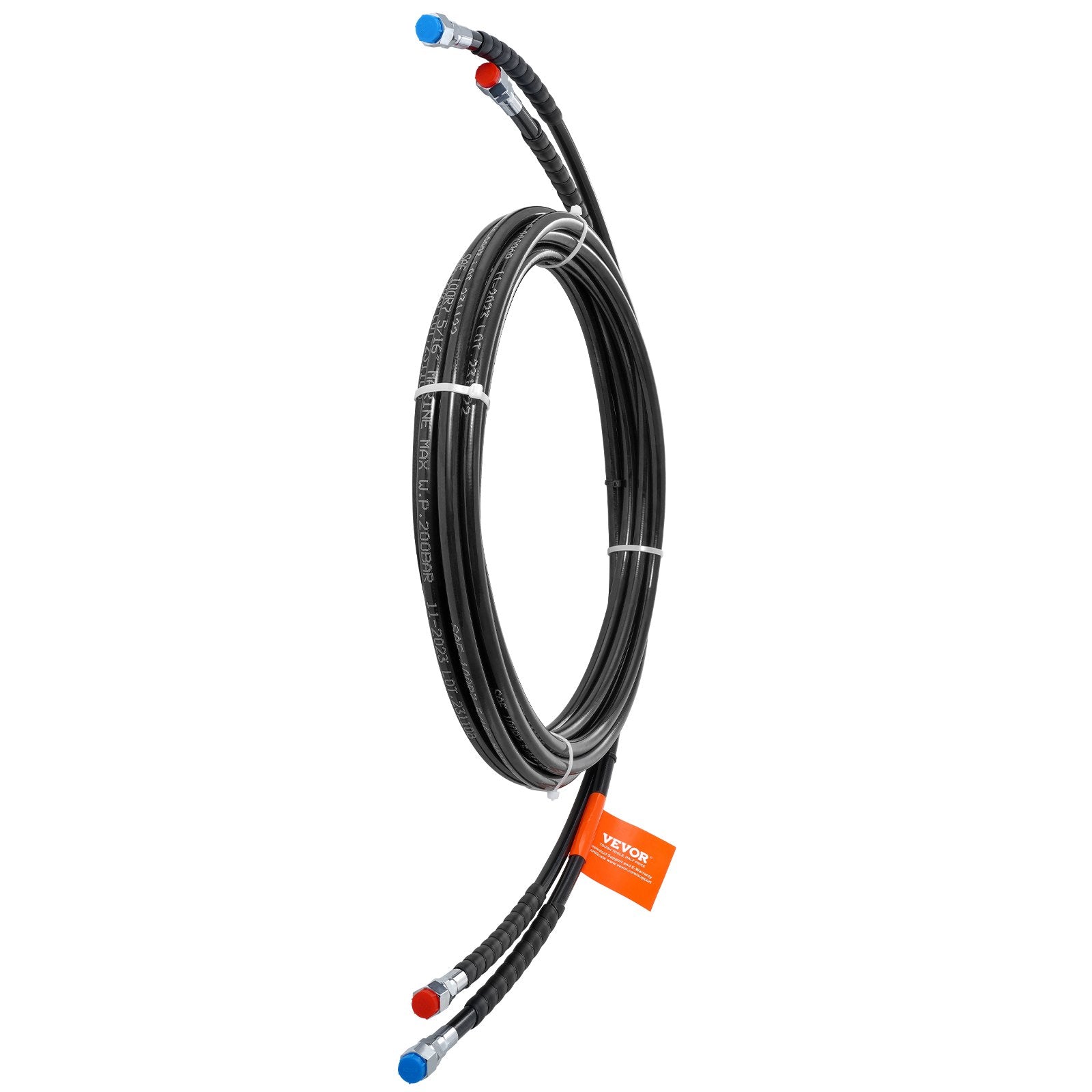 VEVOR Outboard Hose Kit, 20 ft Hydraulic Steering Hose, 2-Piece Leak-Proof TPEE Hydraulic Boat Hoses, Compatible with Marine Hydraulic Outboard Steering Boat System up to 300 HP