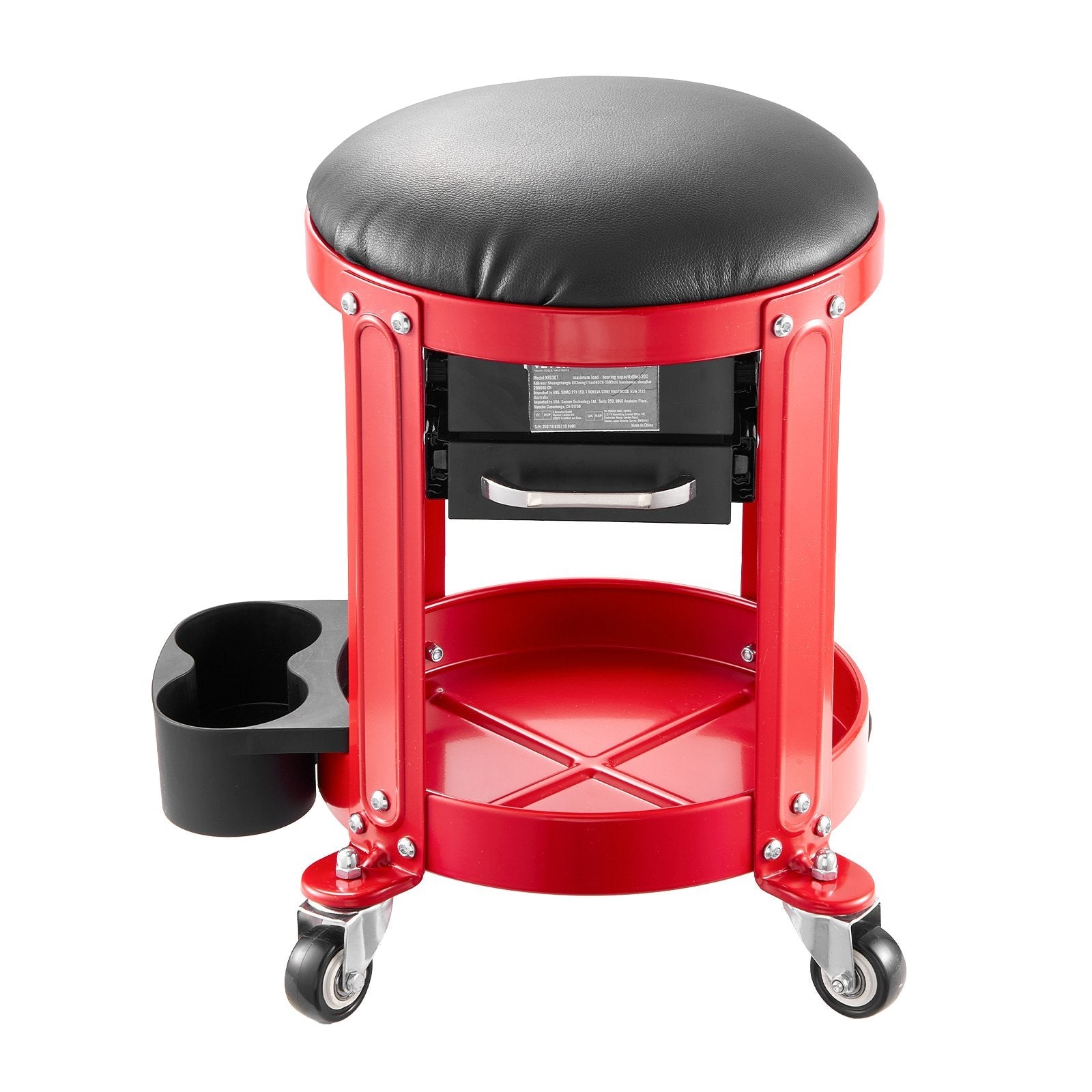 VEVOR Rolling Mechanic Stool Garage Seat 300 lbs Load with Wheels & Storage