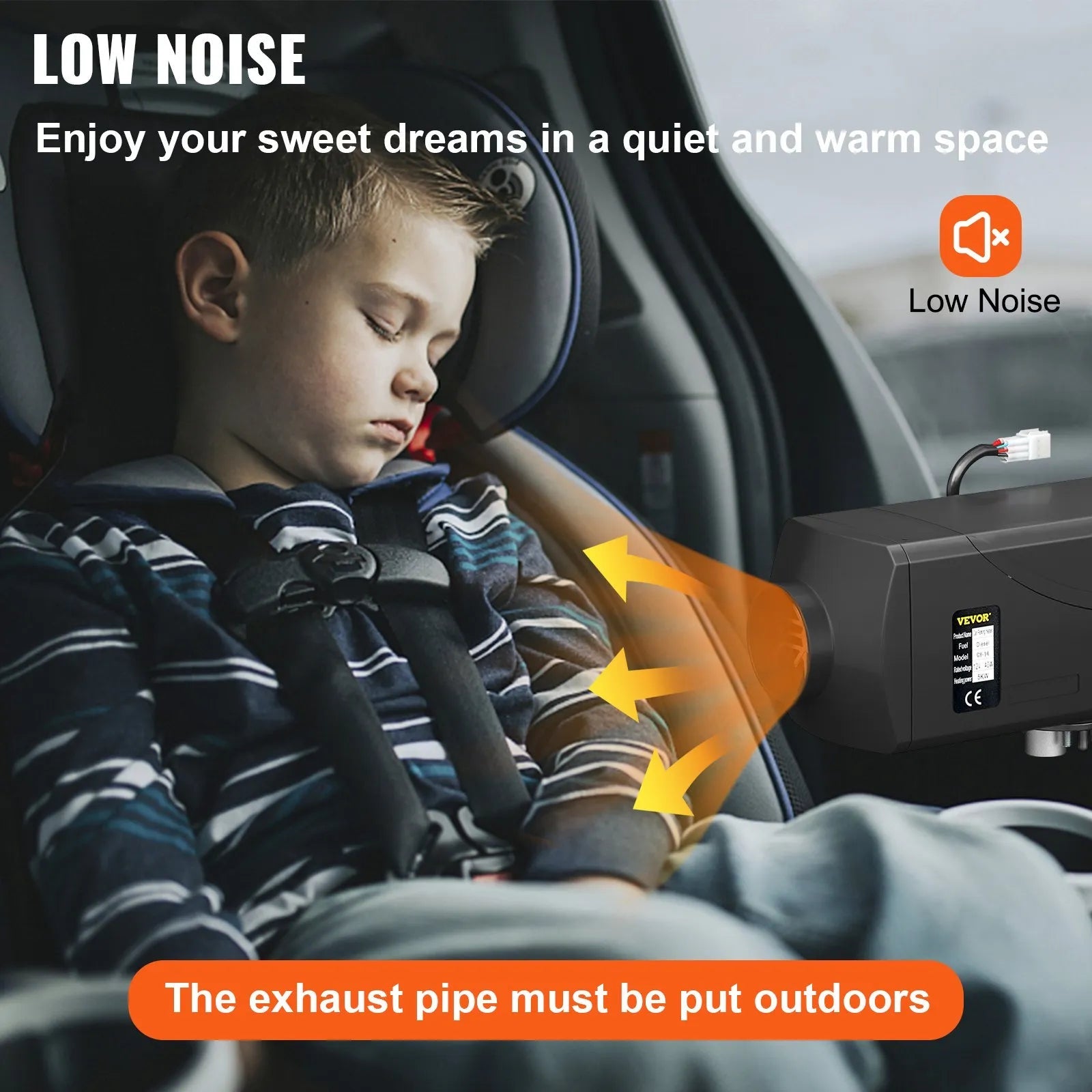 VEVOR 5KW 12V Diesel Air Heater with LCD Monitor and Remote Control, Parking Heater with Silencer for Truck, Car, Boat, Trailer