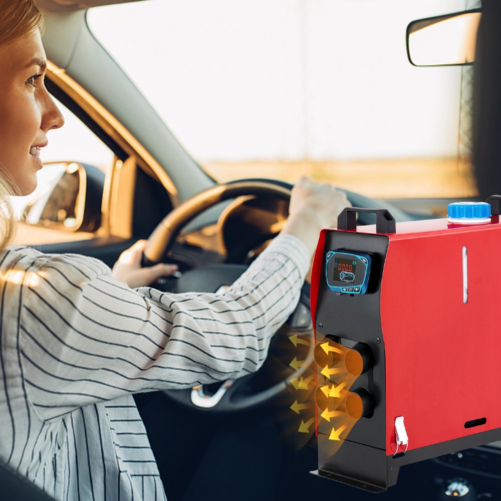 VEVOR 5kw Diesel Air Heater 12V Parking Heater Diesel 4 Holes for Caravan RV and Bus (12V 5KW with Blue LCD Monitor and Silencer)