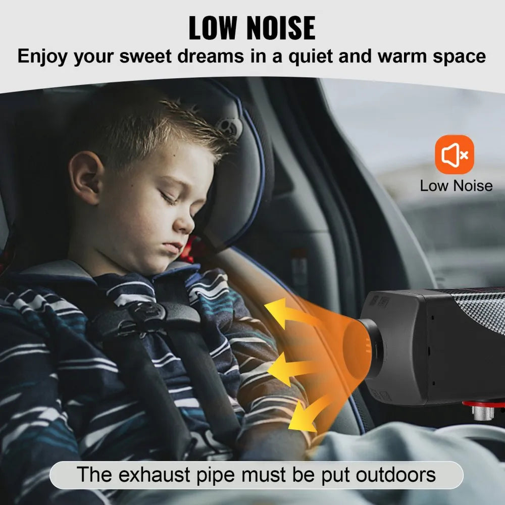 8KW Diesel Air Heater with Muffler, 12V Parking Heater with Remote Control and LCD Switch