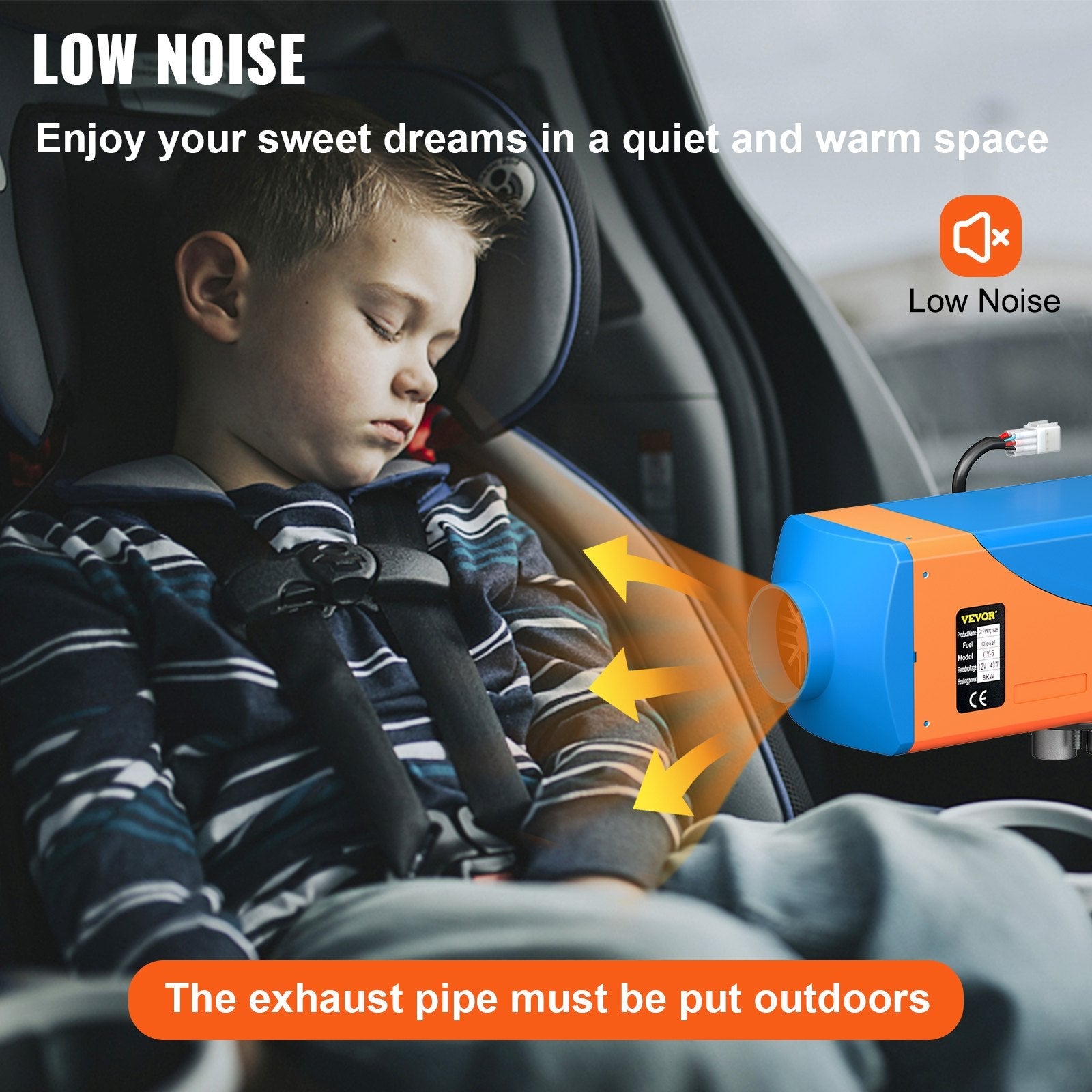 VEVOR Diesel Heater 12V Diesel Air Heater 8KW Diesel Parking Heater Remote Control with Blue Lcd Switch for Car Trucks Motor-home Boat Bus CAN (Blue & Orange)