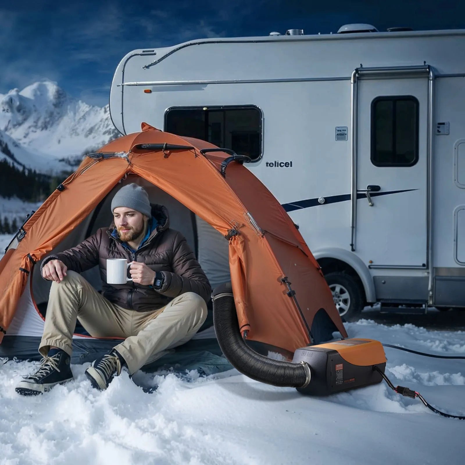 VEVOR 8 kW Diesel Air Heater DC12-24V with Remote & LCD, 10L Fuel Tank, Low Noise for RV, Truck, Boat