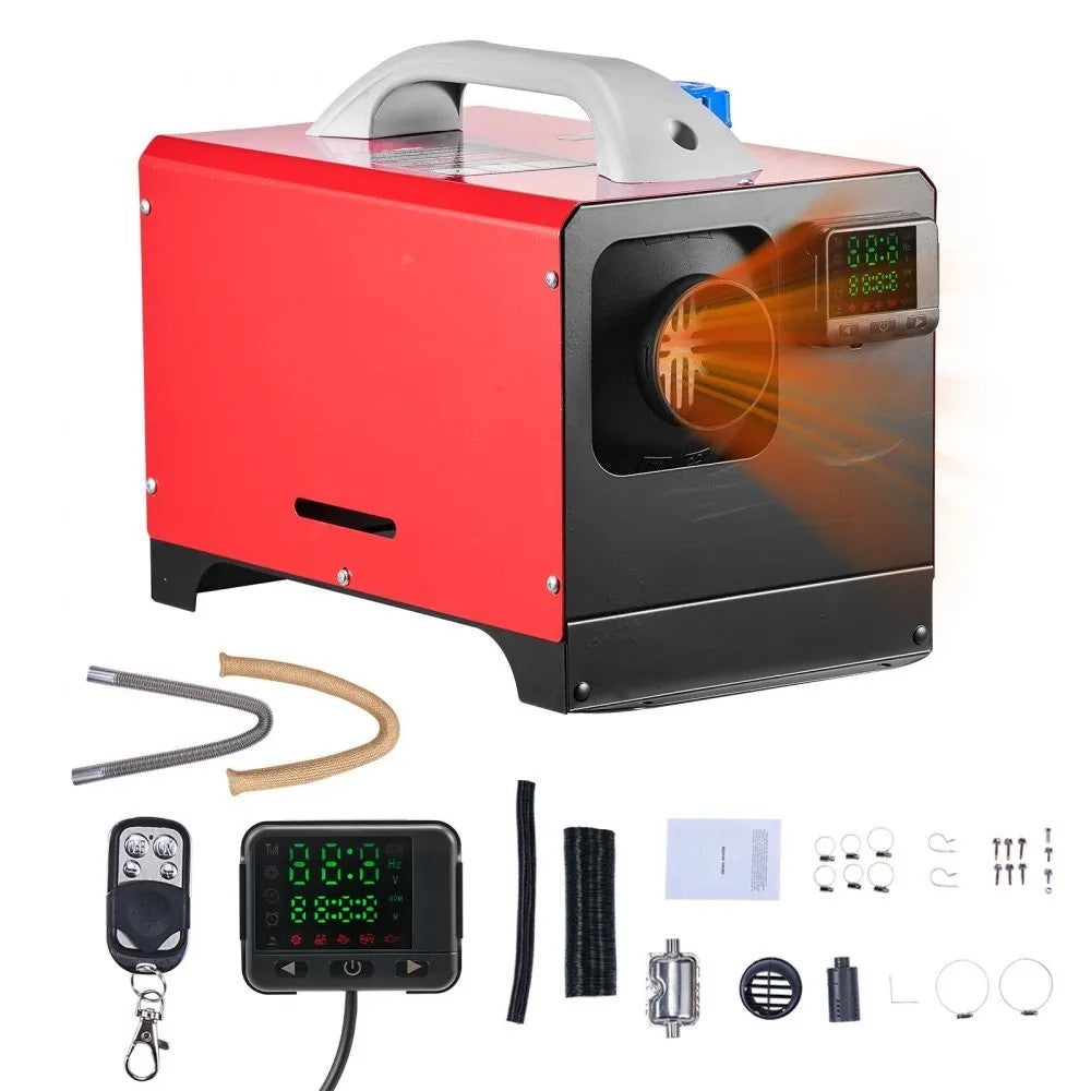8KW Diesel Air Heater 12V-24V with Remote Control and Black LCD Display for RV, Truck and Camper