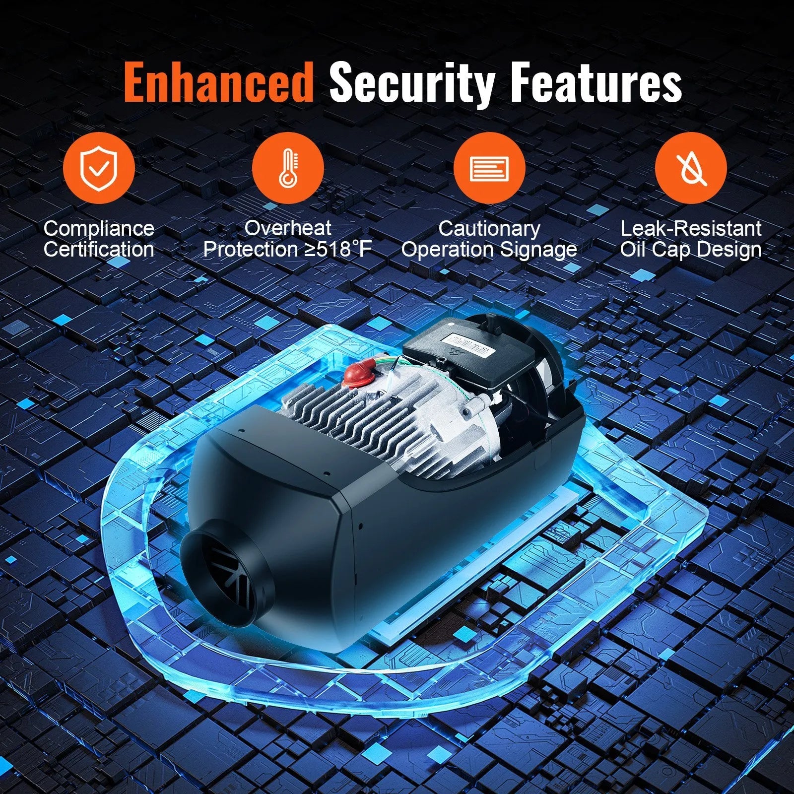 VEVOR Bluetooth App Control Diesel Air Heater, 12V 5KW Diesel Heater with Automatic Altitude Adjustment, Remote Control and LCD, Diesel Parking Heater for RV, Camper, Van, Trailer, Boat