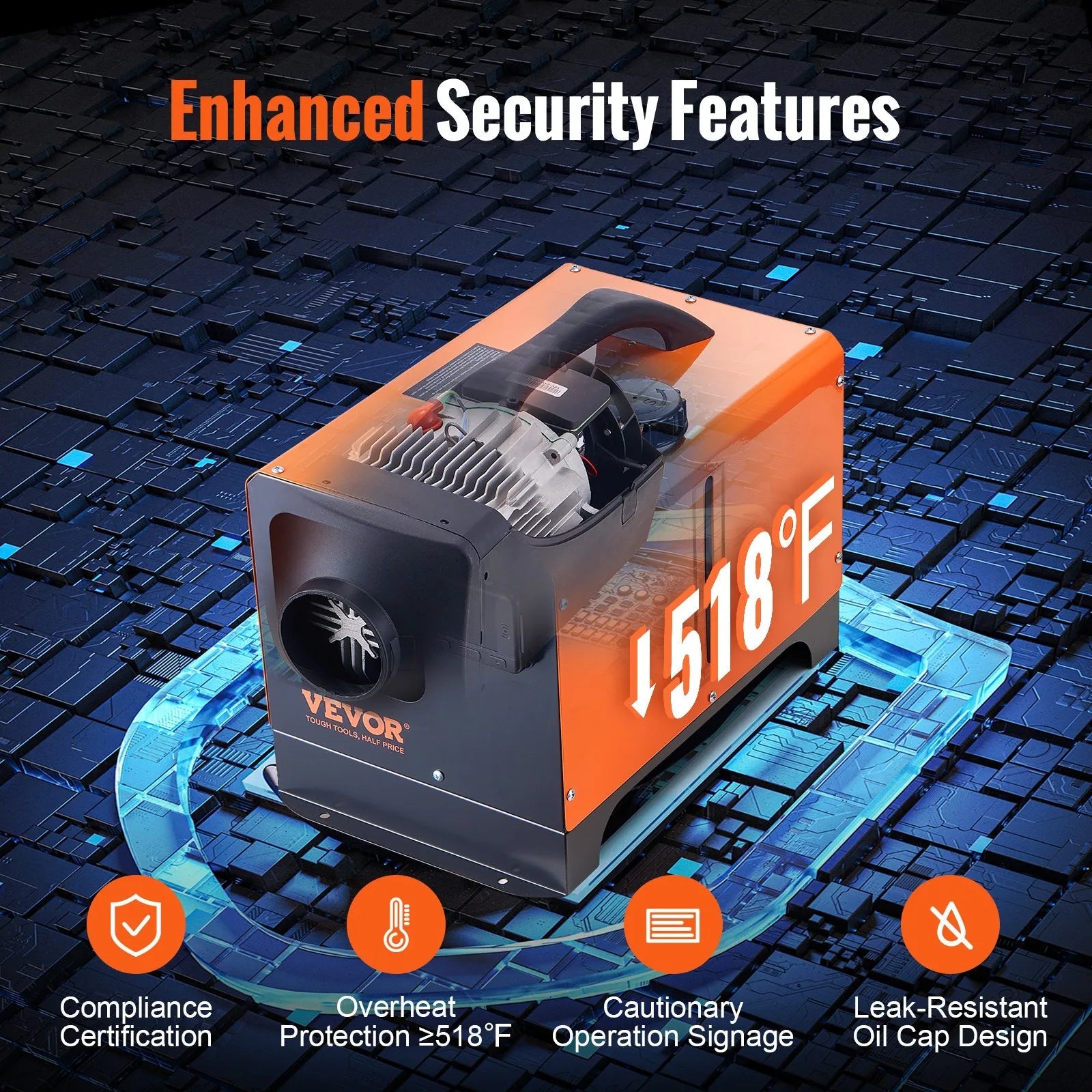 VEVOR 12V 8KW Diesel Air Heater, All-in-One Portable Diesel Heater with LCD Display & Remote Control, 5L Fuel Tank, Rapid Heating for RV, Camper, Trailer, Van, and Boat