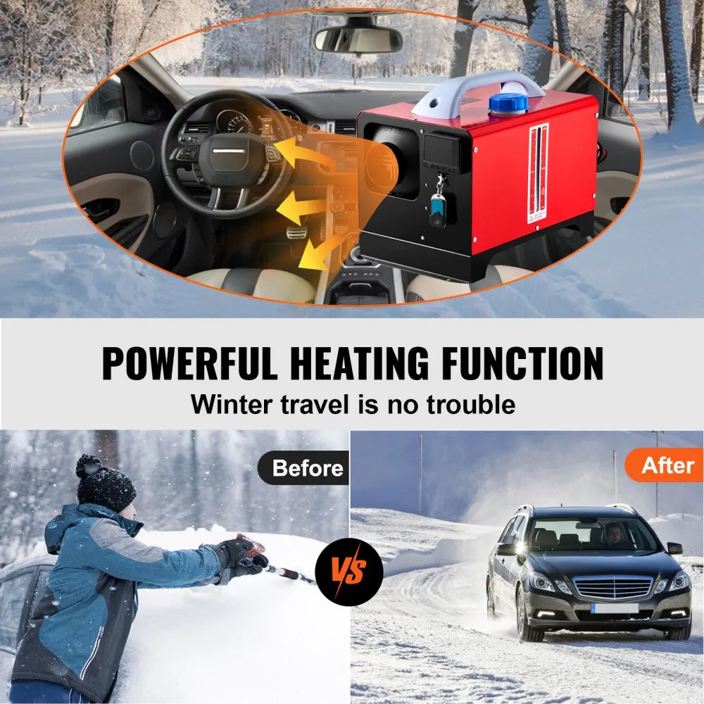 8KW 12V Diesel Air Parking Heater with Black LCD Switch and Remote Control