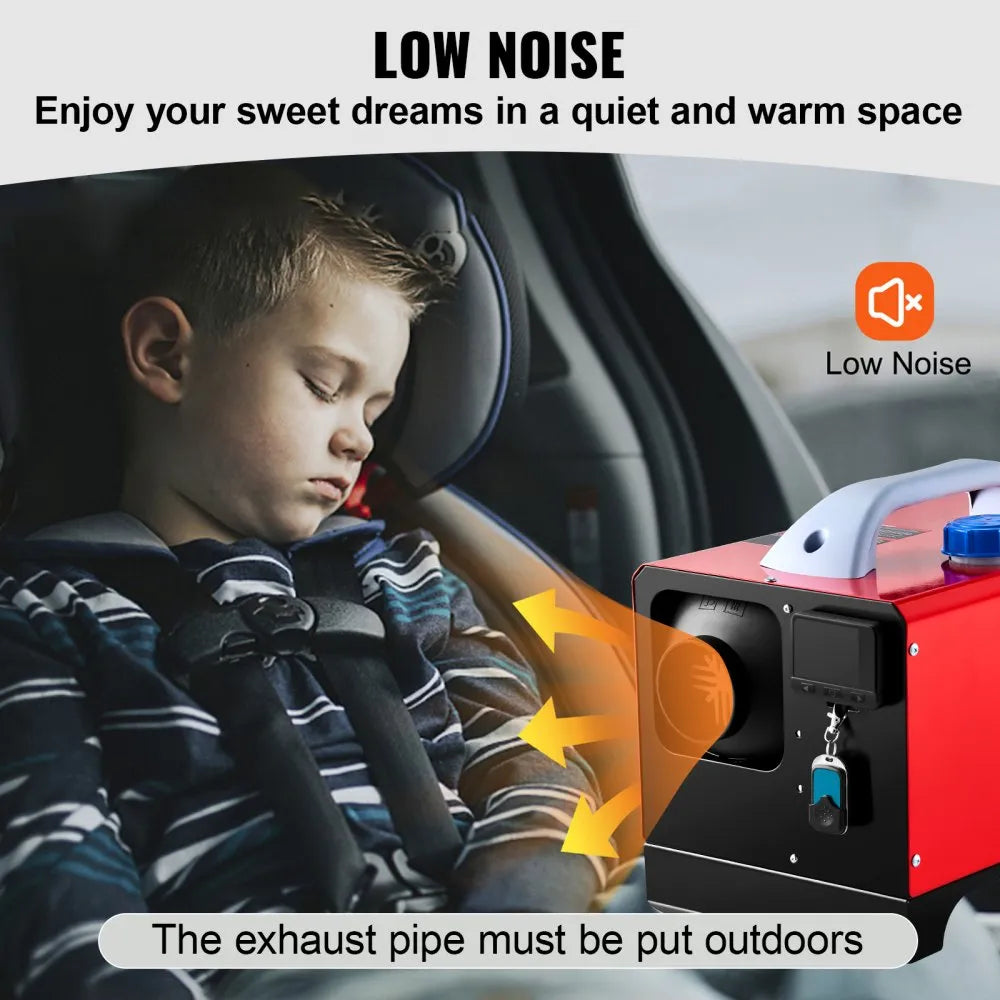 8KW 12V Diesel Air Parking Heater with Black LCD Switch and Remote Control