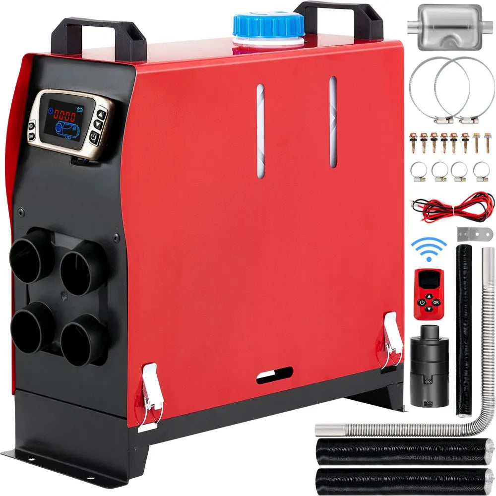 12V 5KW Diesel Air Heater with Muffler, Remote Control and LCD Thermostat