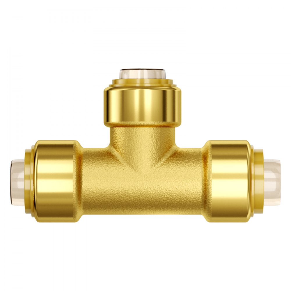 VEVOR Pipe Fittings 1/2" 12PCS Tee Brass Push-Fit for Heating/Shower System
