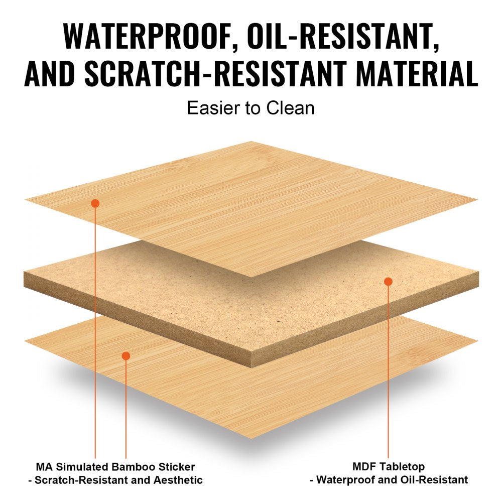 VEVOR Bed Tray Table with Foldable Legs & Media Slot, Bamboo Breakfast Tray for Sofa, Bed, Eating, Snacking, and Working, Serving Laptop Desk Tray TV Tray, Portable Food Snack Platter, 21.6" x 13.8"
