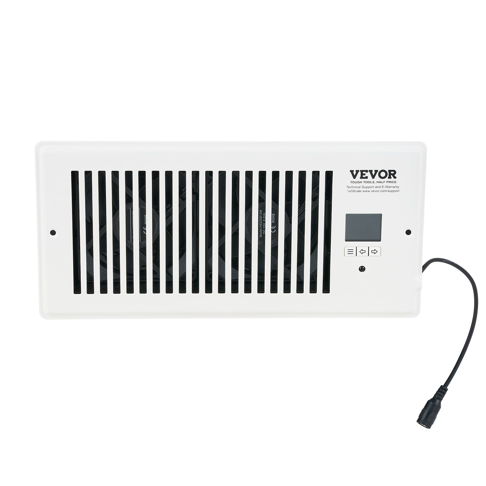 VEVOR Register Booster Fan, Quiet Vent Booster Fan Fits 4” x 10” Register Holes, with Remote Control and Thermostat Control, Adjustable Speed for Heating Cooling Smart Vent, White