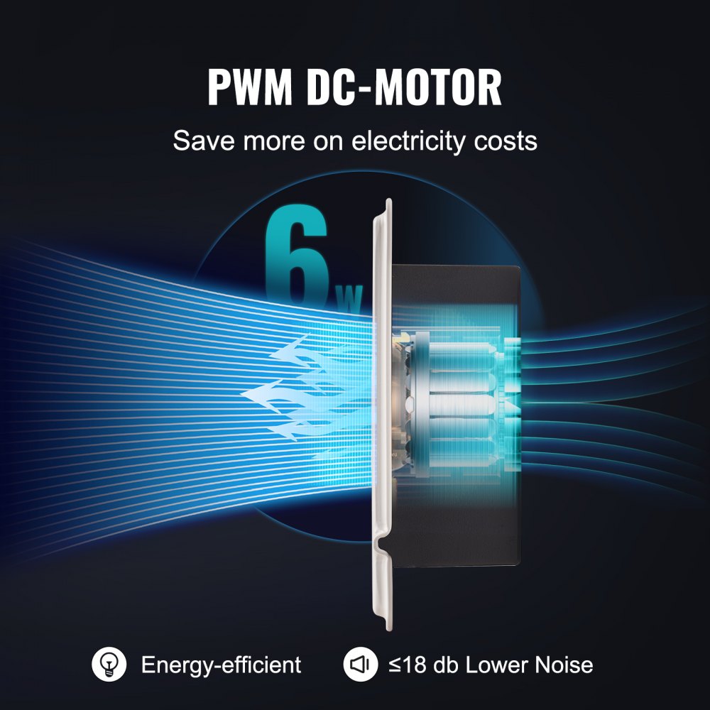 VEVOR Register Booster Fan, Quiet Vent Booster Fan Fits 6” x 10” Register Holes, with Remote Control and Thermostat Control, Adjustable Speed for Heating Cooling Smart Vent, White