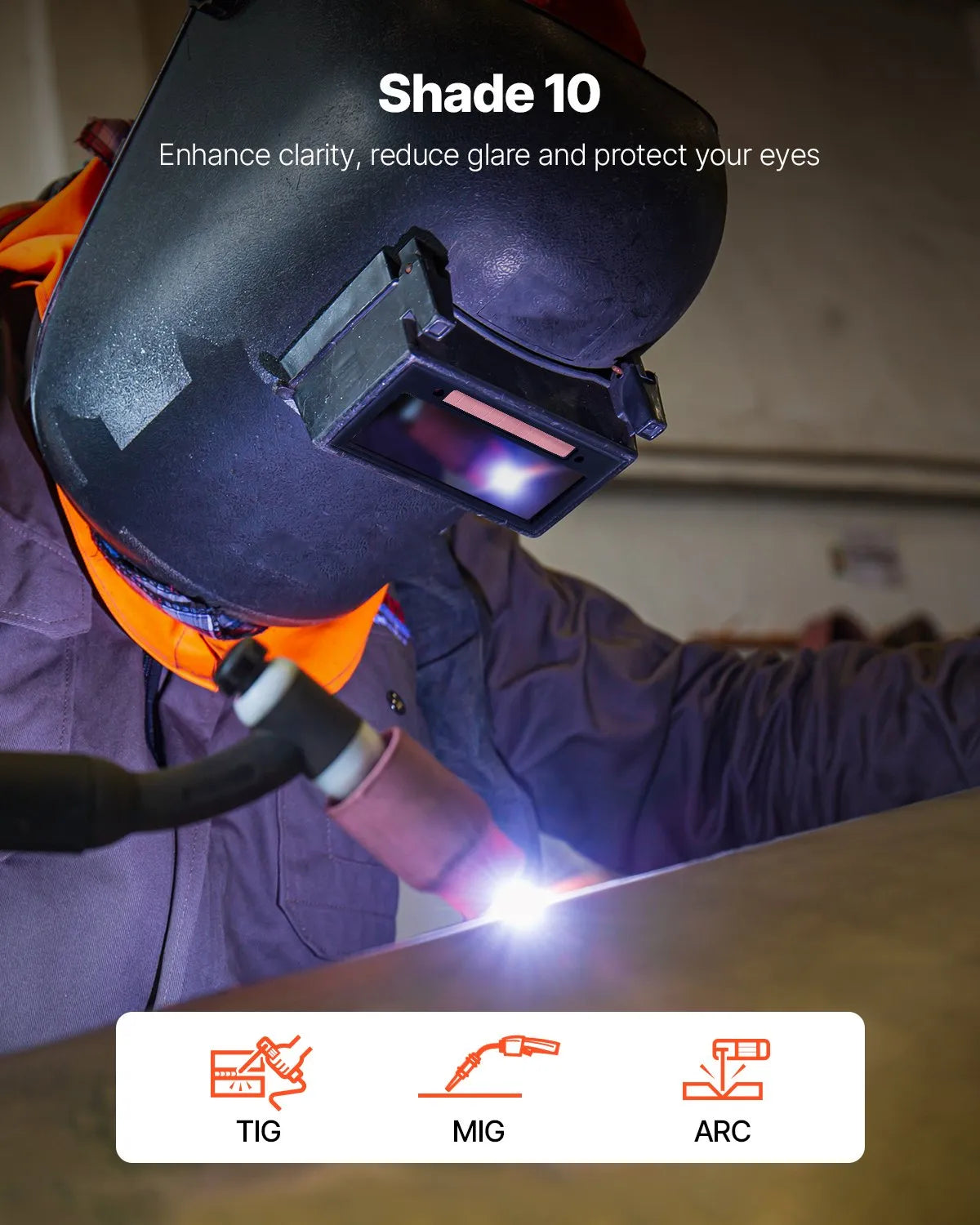 VEVOR Auto Darkening Welding Lens 4.25" x 2" Shade 10 True Color Welding Lens