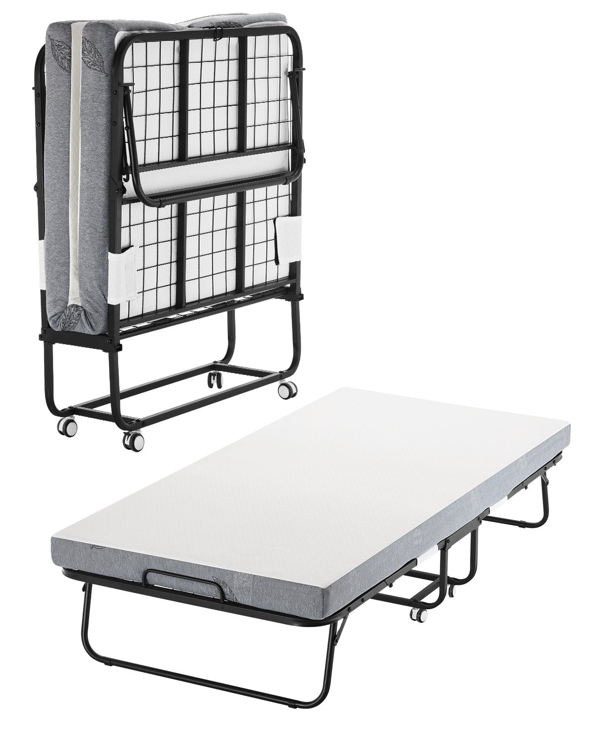 VEVOR Rollaway Bed Folding Bed with 4 in Foam Mattress for Adults and Guest