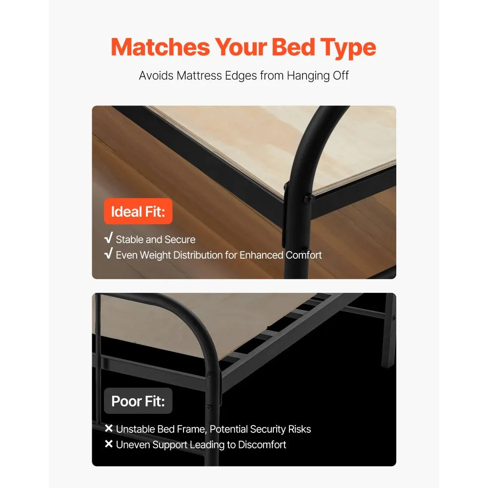 VEVOR Full Size Bunkie Board 0.4" Foldable Bed Board Slats with Connection 8 Pcs