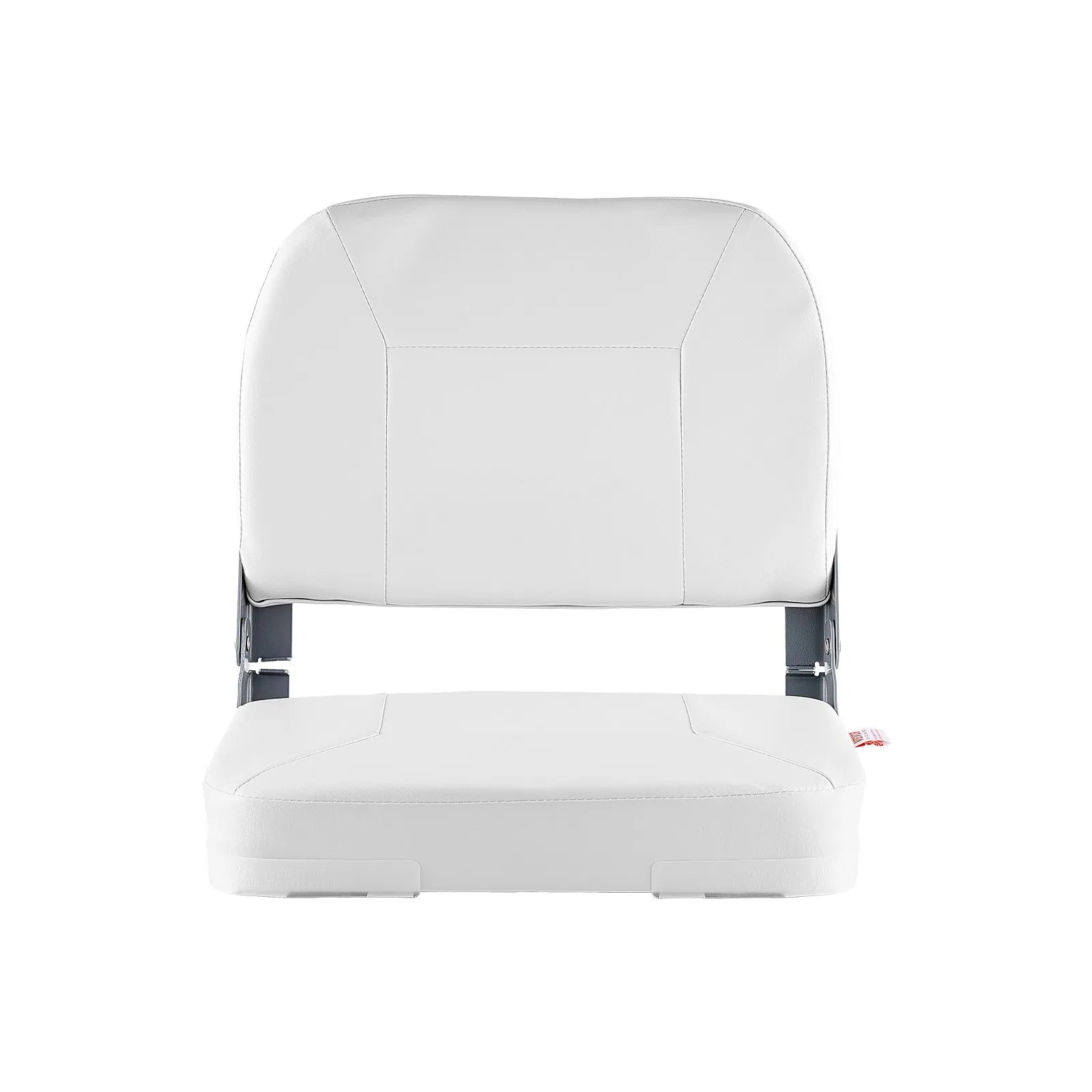 VEVOR Boat Seat, Low Backrest, Folding Fishing Boat Seat with Thickened Sponge Cushion & Waterproof PVC Leather, Aluminum Alloy Hinges, Flip Up Boat Seat for Fishing Boats, Yachts, Ships, White