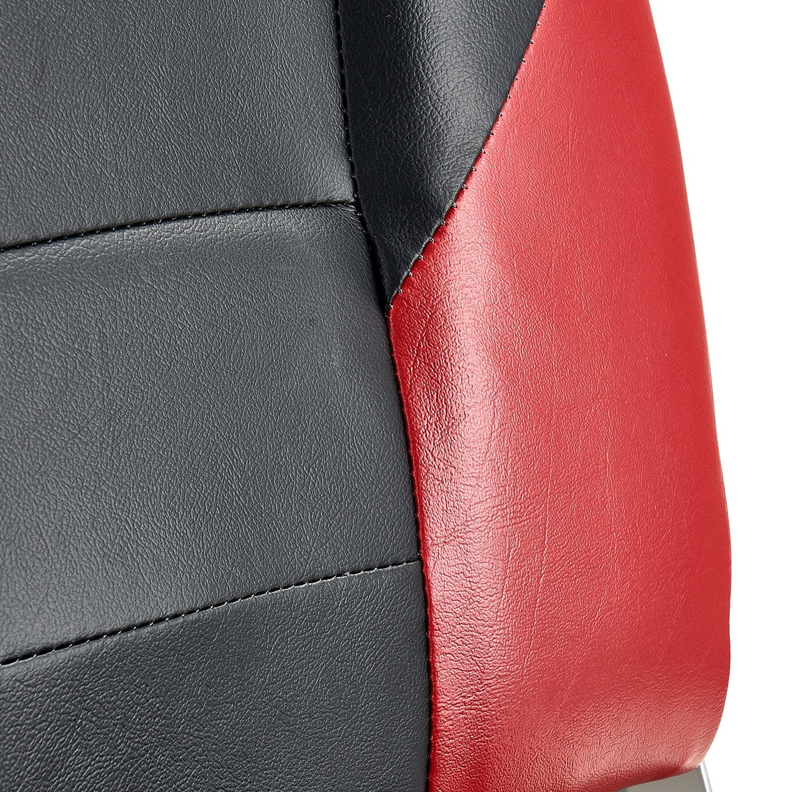VEVOR Boat Seat High Backrest Folding Boat Seat Sponge Cushion Black & Red