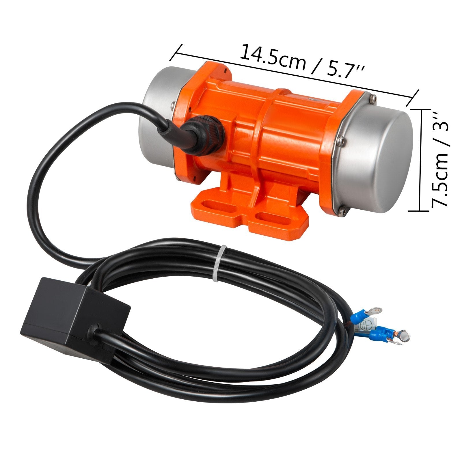 VEVOR AC Concrete Vibrator 110V, Motor Vibrating Motor 40W Single Phase AC Electric Vibrating Motor Aluminum Alloy Case 3600rpm Asynchronous Vibration Motor 2M Cable Concrete Vibrator IP65 Waterproof