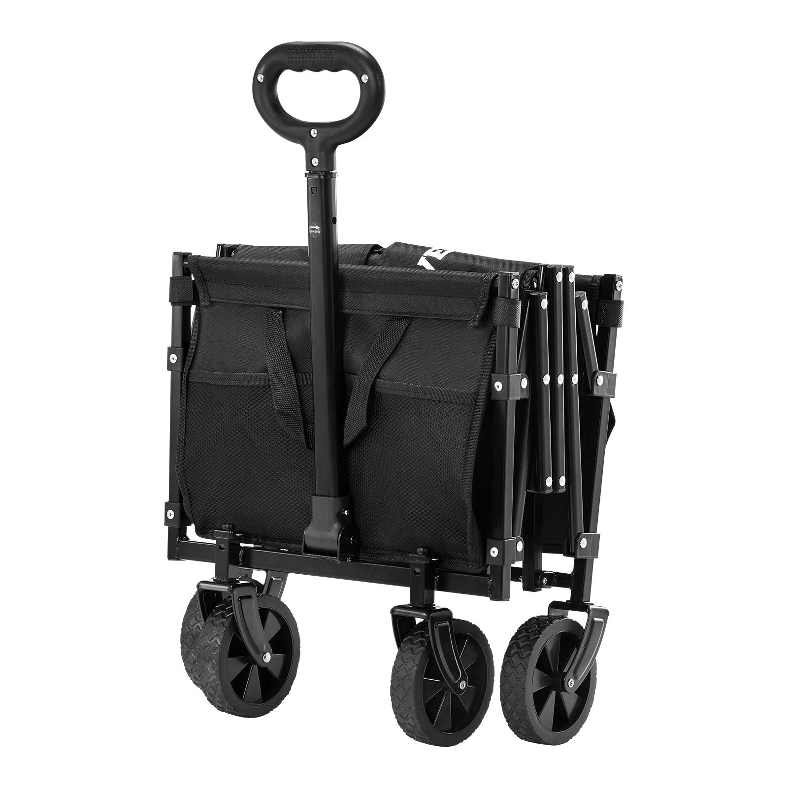 VEVOR Collapsible Wagon Carts 120L & 225LBS Heavy Duty Folding Garden Cart Black