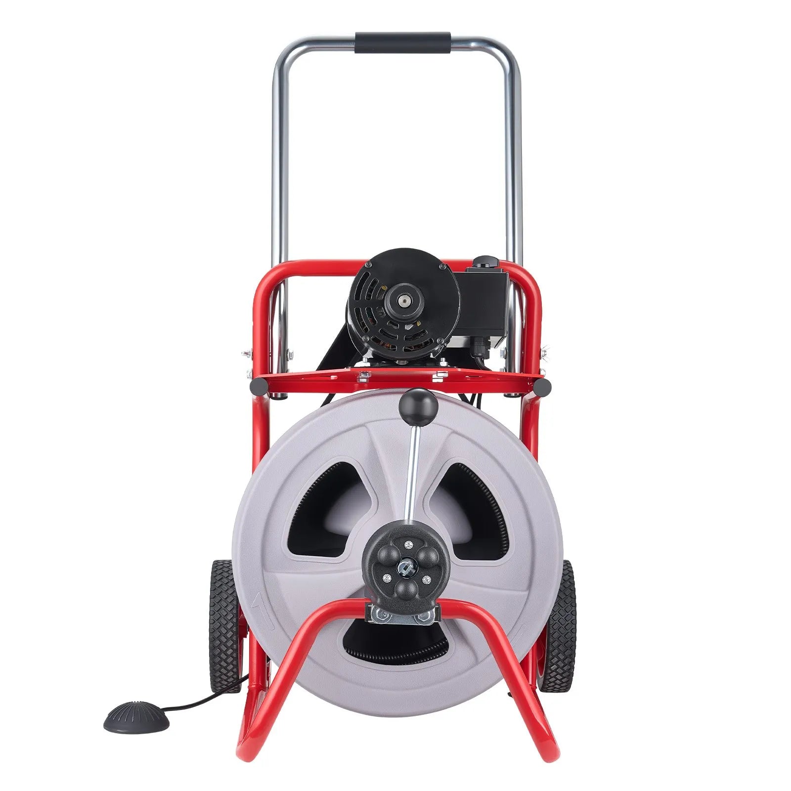 Drain Cleaner Machine 100 FT x 1/2" – Automatic Feed Sewer Snake with 8 Cutters & Foot Switch – For 2"–6" Pipes