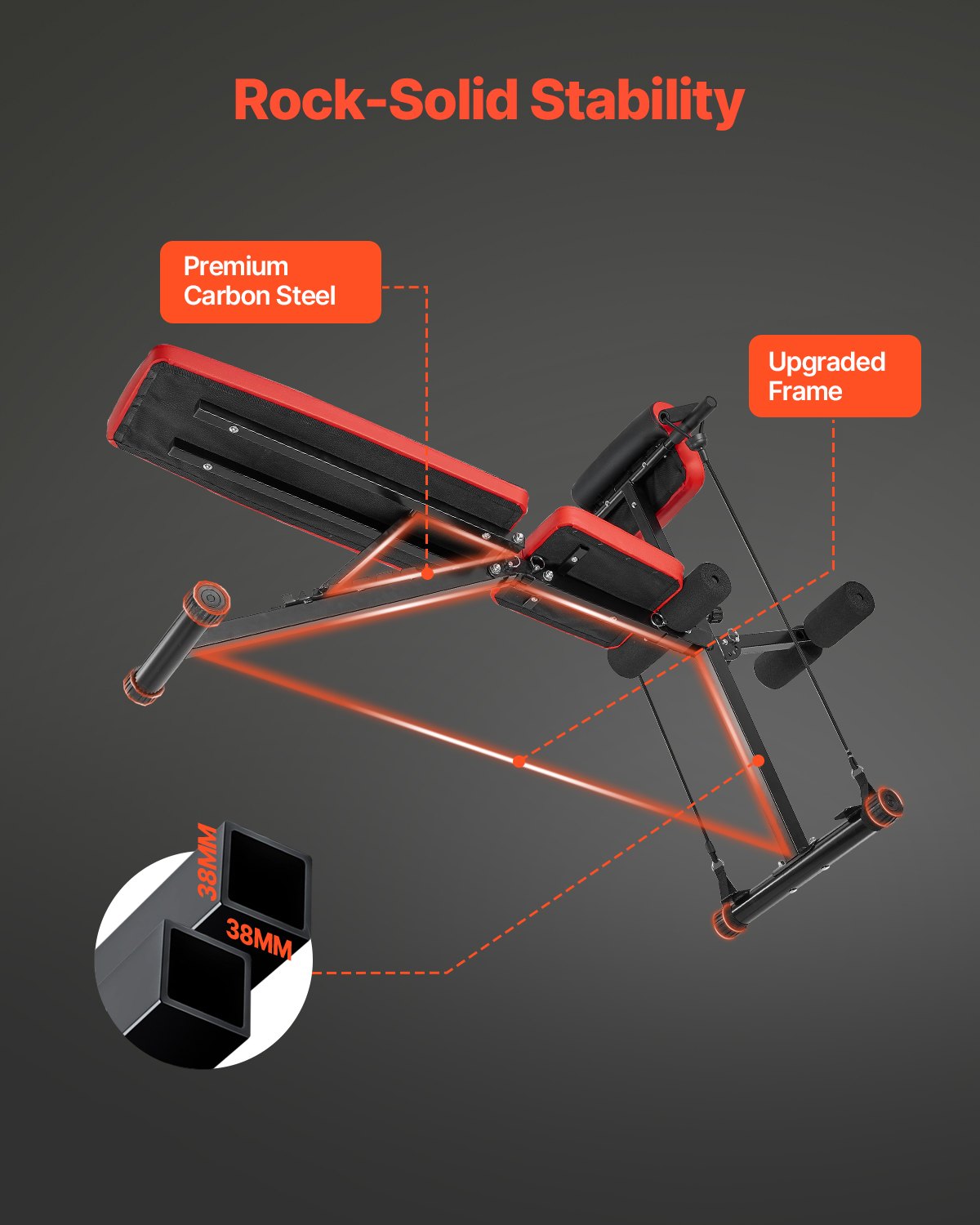 VEVOR Roman Chair Back Extension Hyperextension Bench Adjustable Foldable Gym