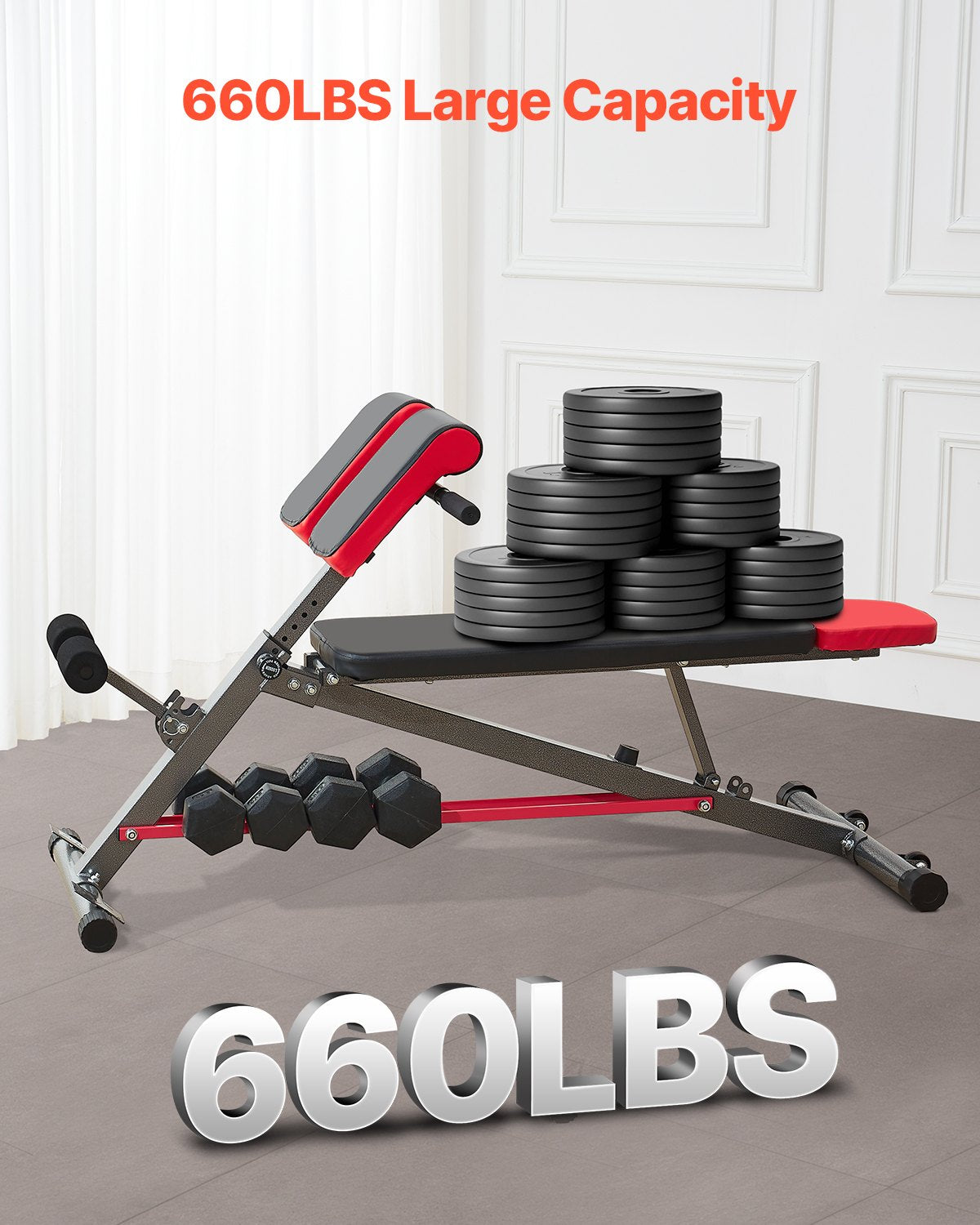 VEVOR Roman Chair Back Extension Hyperextension Bench Multi-Function Adjustable