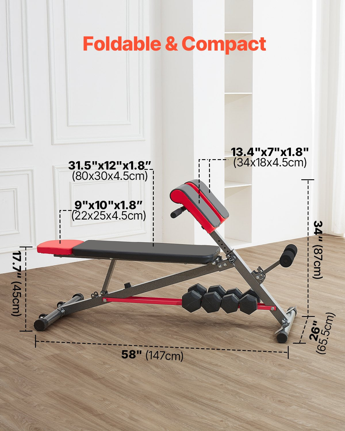 VEVOR Roman Chair Back Extension Hyperextension Bench Multi-Function Adjustable