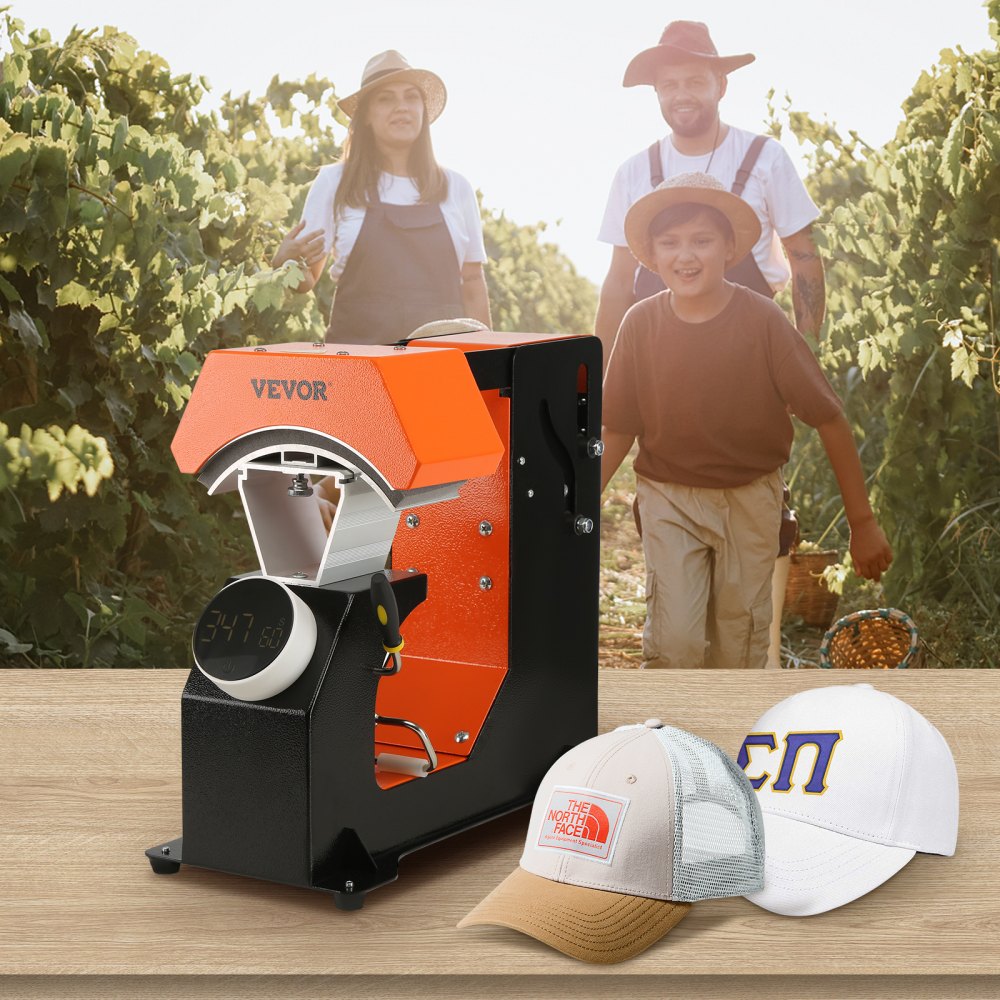 VEVOR Hat Heat Press Auto Cap Heat Press 3 Heating Pads Sublimation Transfer