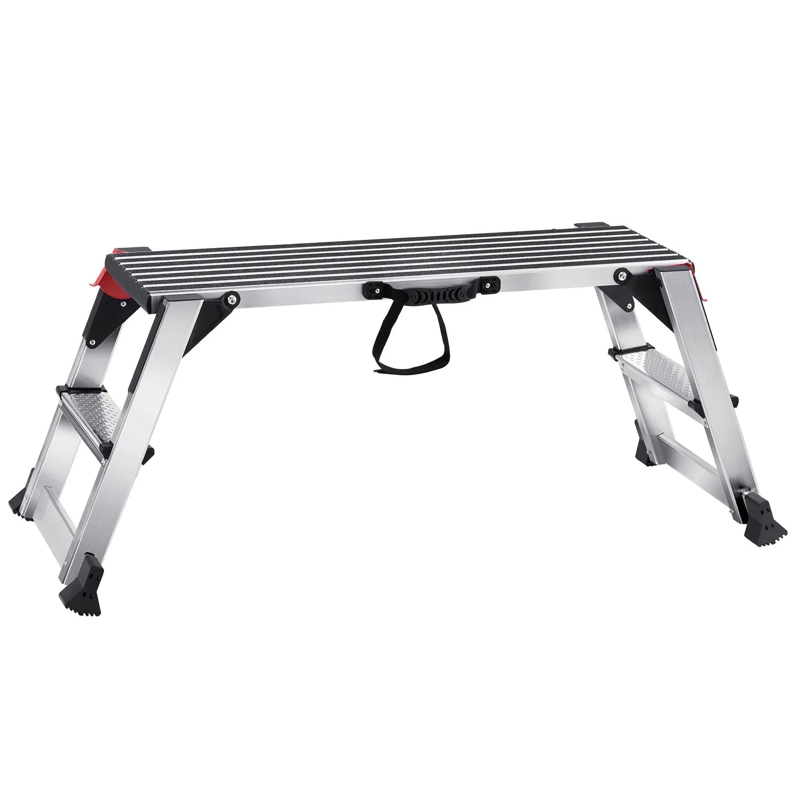 VEVOR Folding Work Platform, 660 lbs Load Capacity, Aluminum Drywall Stool Ladder, Heavy Duty Work Bench w/ Non-Slip Feet, Ideal for Washing Vehicles, Cleaning, Painting, Decorating