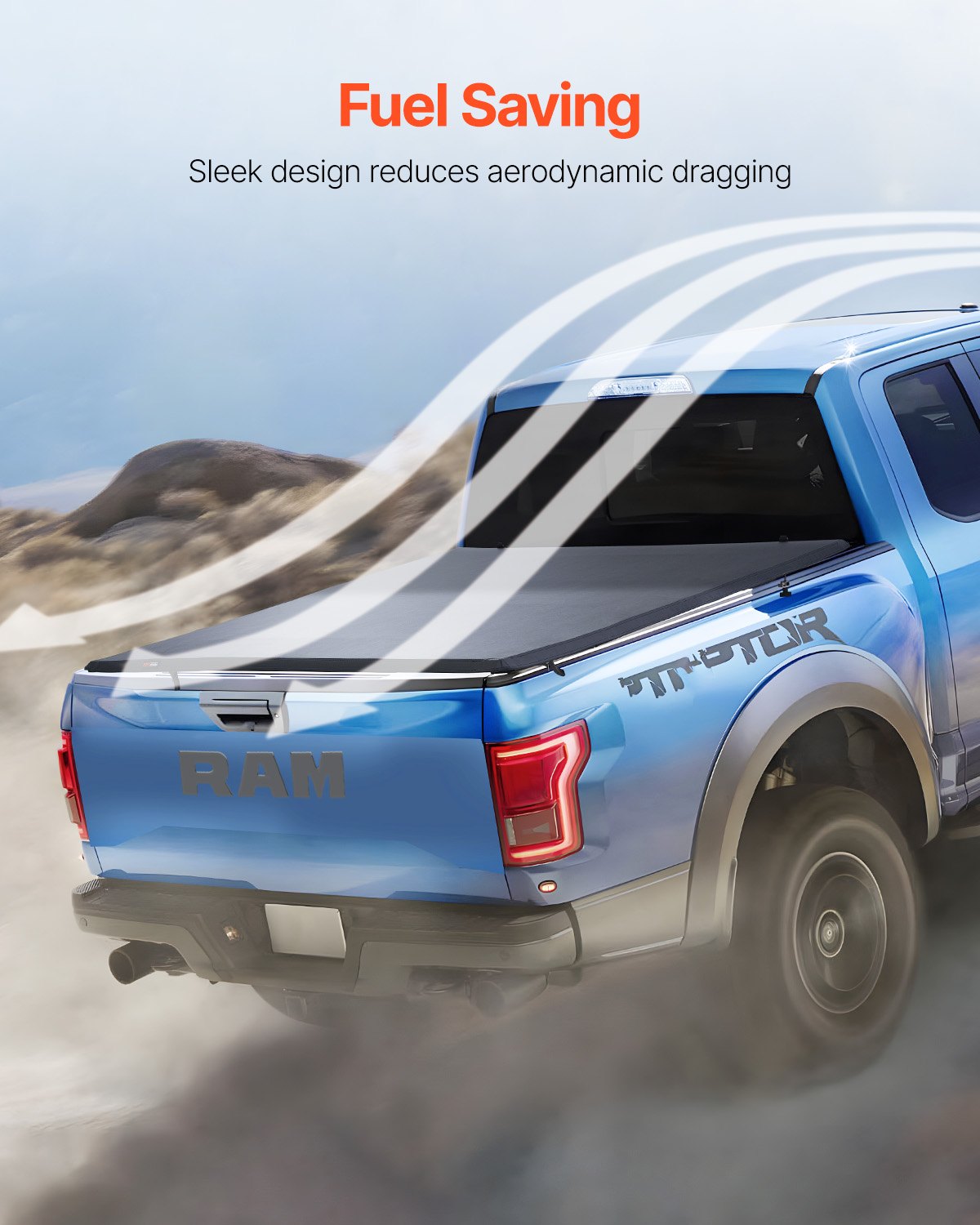 VEVOR Quad-Fold Tonneau Cover Truck Bed Cover for 2002-2024 Dodge Ram 1500 PVC