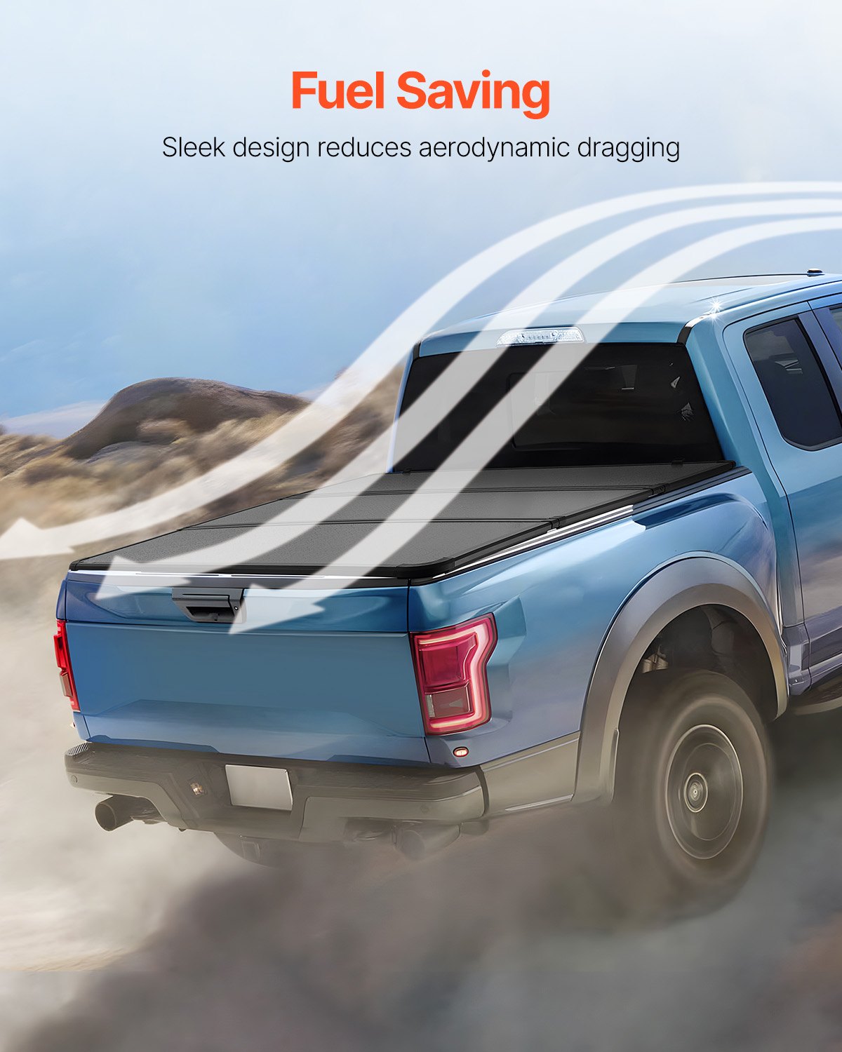 VEVOR Tri-Fold Truck Bed Tonneau Cover, Compatible with 2019-2024 Chevy Silverado GMC Sierra 1500 (NOT FIT 19-24 Classic) 5'8" Bed, Fit 5.8' x 5.3' (70" x 63.3") Inside Bed, 400 lbs Capacity, Black