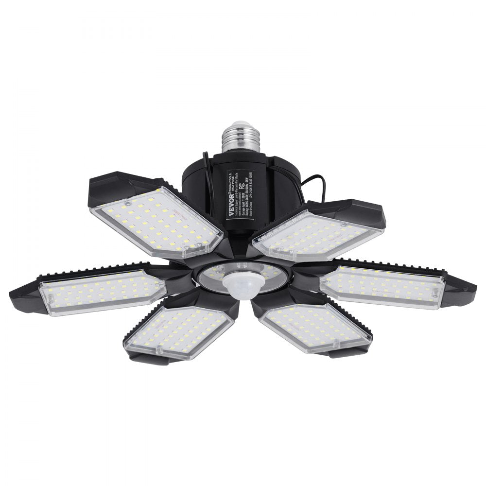 VEVOR LED Garage Light 15000LM 2 Packs Deformable Bright Shop Ceiling Light