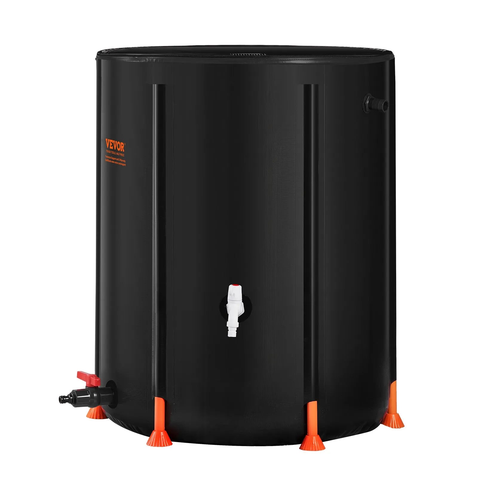 VEVOR Collapsible Rain Barrel, 66 Gallon/250 L Portable Rain Water Collection Barrel, PVC Rainwater Collection System with Spigots and Overflow Kit, Water Barrel for Garden Water Catcher