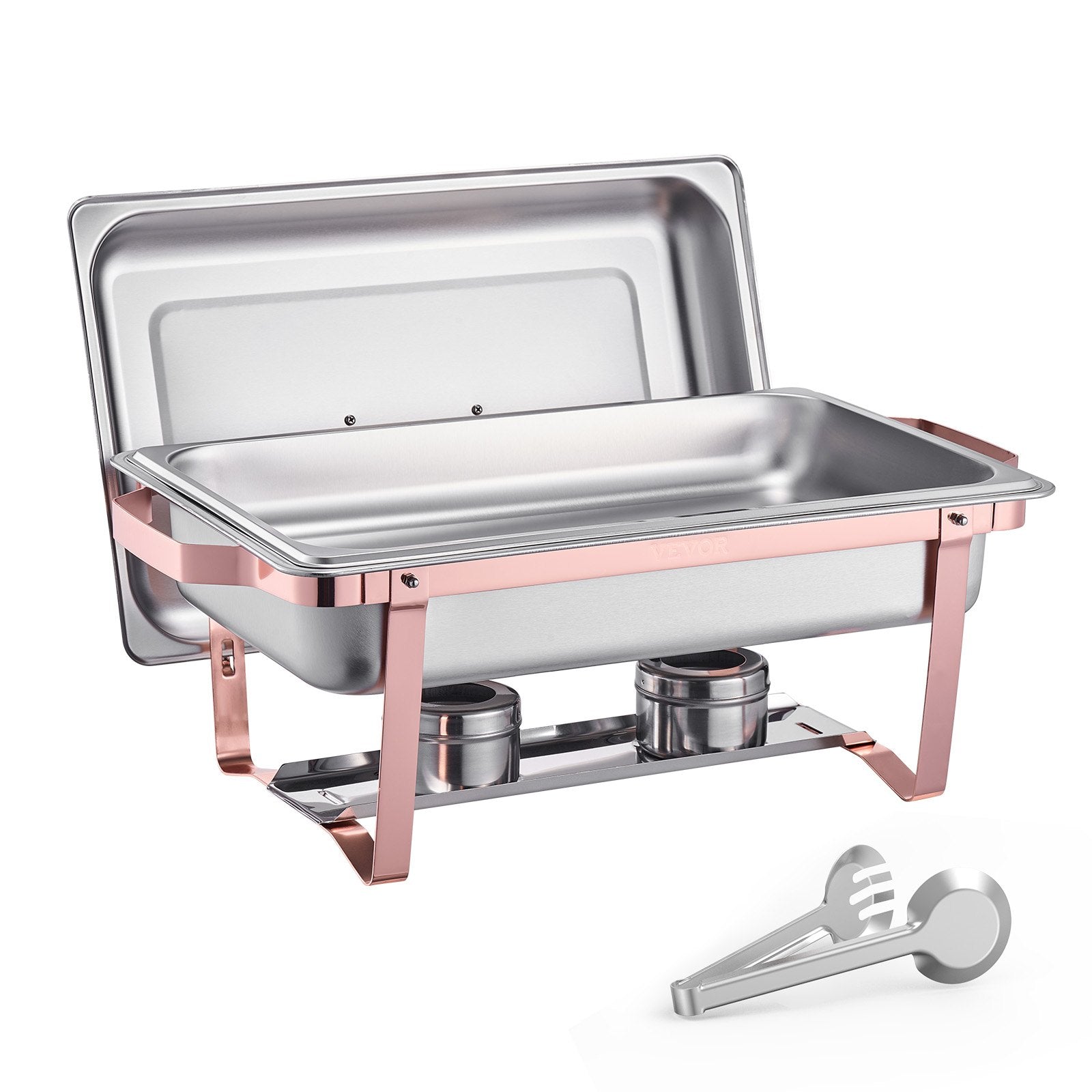 VEVOR 8 Qt 2 Pack Rectangle Chafing Dish Buffet Set Fullsize Pan Stainless Steel