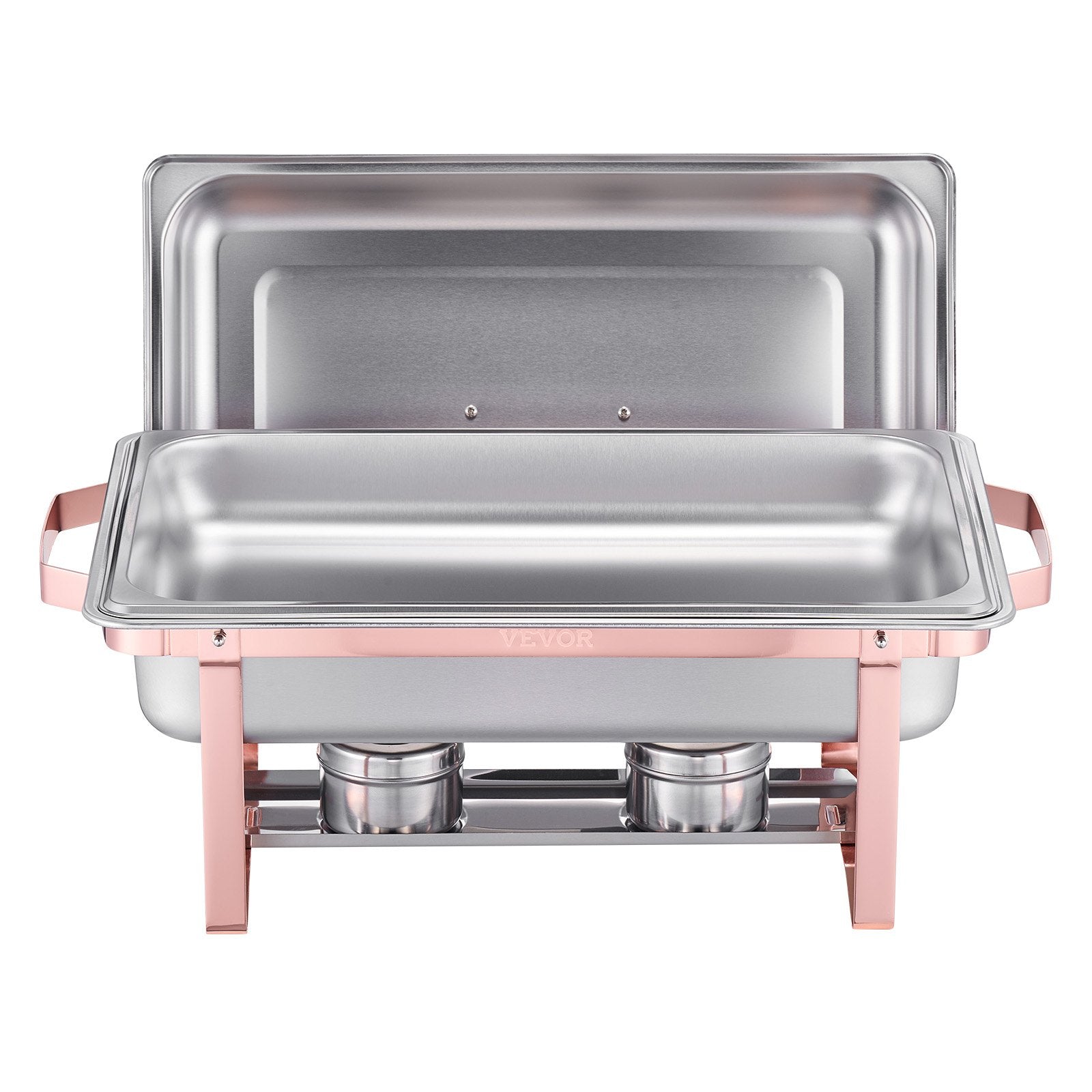 VEVOR 8 Qt 2 Pack Rectangle Chafing Dish Buffet Set Fullsize Pan Stainless Steel