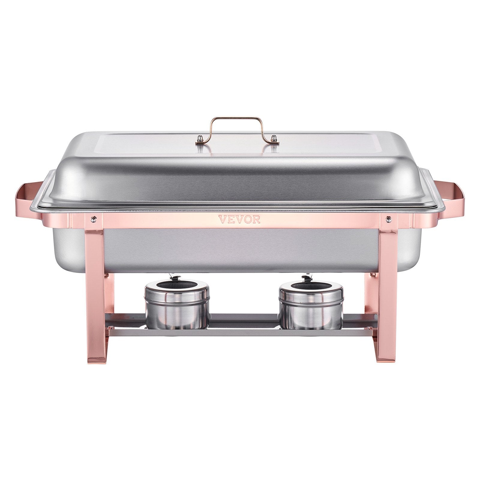 VEVOR 8 Qt 2 Pack Rectangle Chafing Dish Buffet Set Fullsize Pan Stainless Steel
