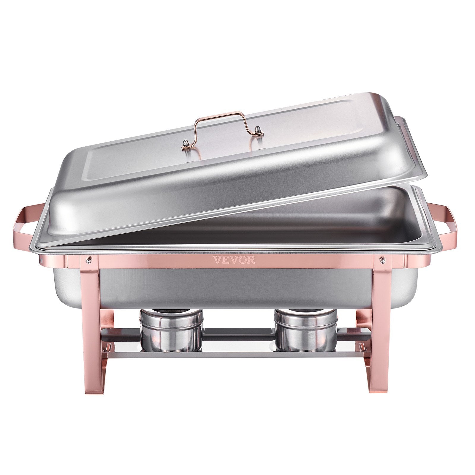 VEVOR 8 Qt 2 Pack Rectangle Chafing Dish Buffet Set Fullsize Pan Stainless Steel