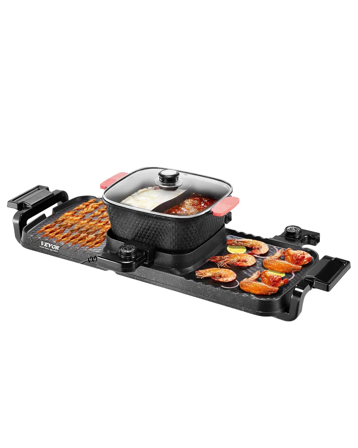 VEVOR Hot Pot with Grill 2300W 2-in-1 Electric Smokeless BBQ with Removable Pot